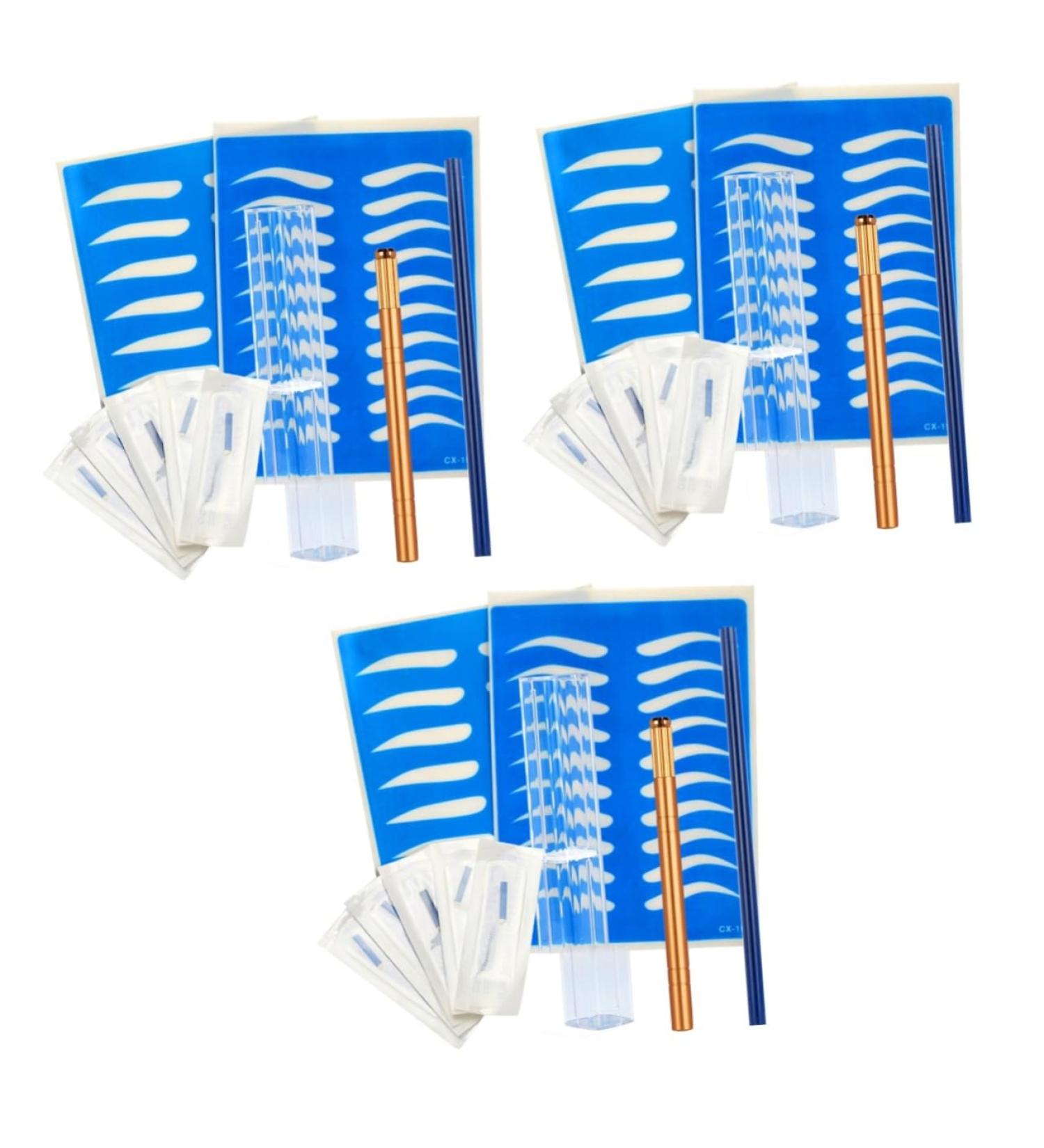 Healifty 3pcs Microblading Golden Storage Kit Pen Semi-permanent with Eyebrow Manual Practice Pencil 1 count (Pack of 1) Goldenx3pcs - Buy Online on GoSupps.com