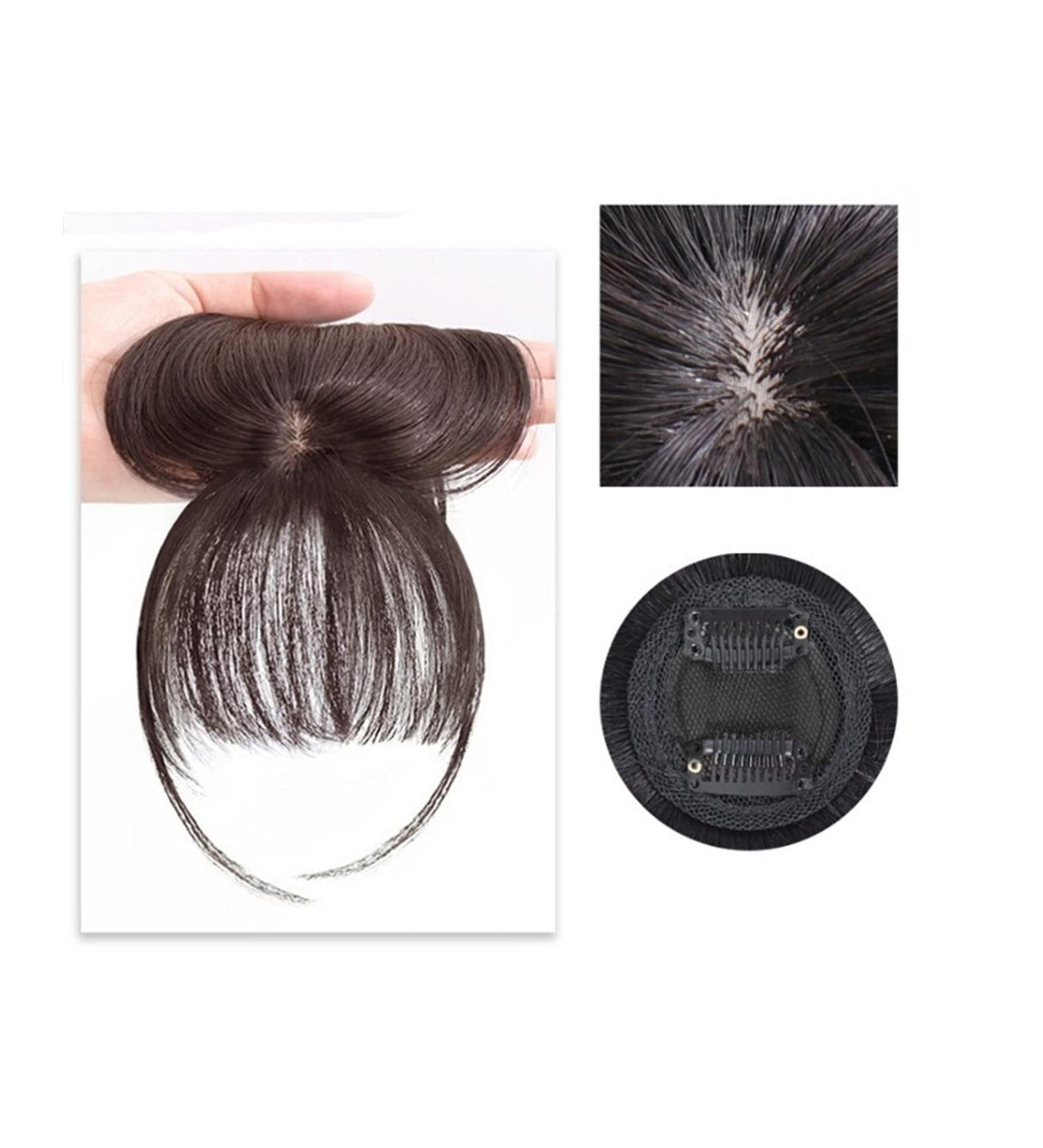 Bangs Clip in Bangs Front Synthetic 3D Air Fringe Bangs Clip in Bang Hair Extensions Straight Synthetic Hairpiece Soft Natural Hair Accessories For Women Girl for Women Curved Bangs for Daily Wear ( 2 pcs C-3(2M33) - Buy Online on GoSupps.com