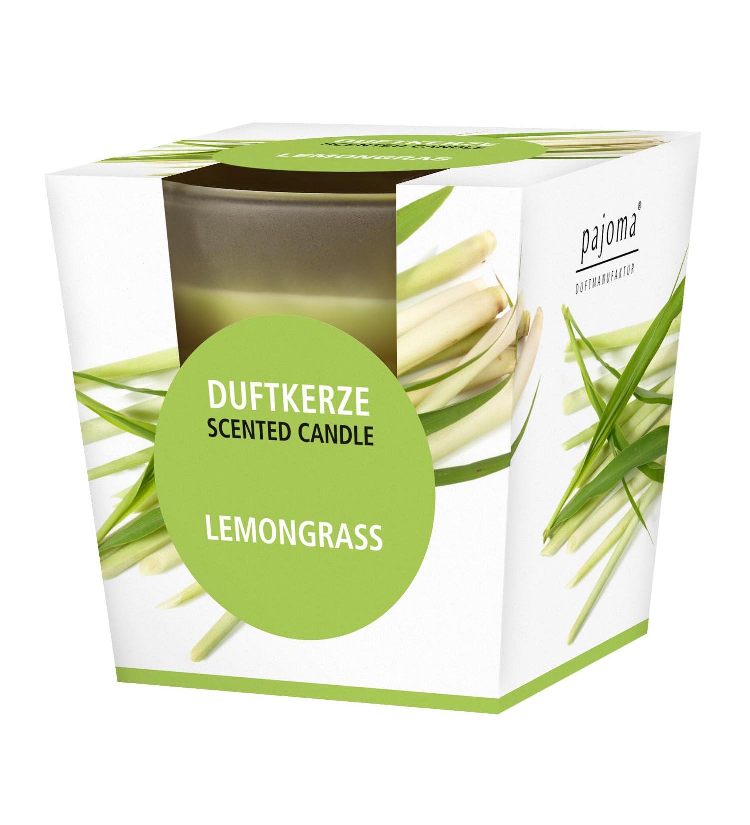 Pajoma Lemongrass Fragrance Candle | Premium 120g Satin Glass | 25-Hour Burn | Elegant Gift Packaging - Buy Online on GoSupps.com