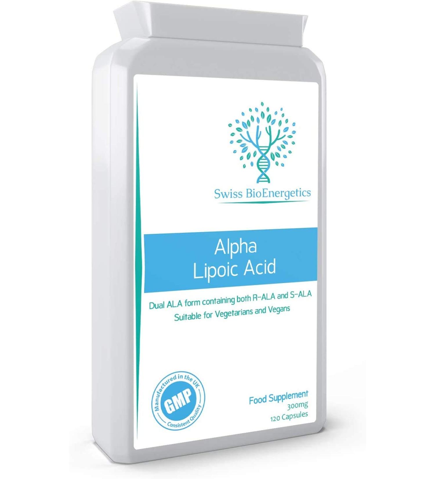 Alpha Lipoic Acid 300mg 120 Capsules Dual ALA (R-ALA and S-ALA) - UK Made - Buy Online on GoSupps.com