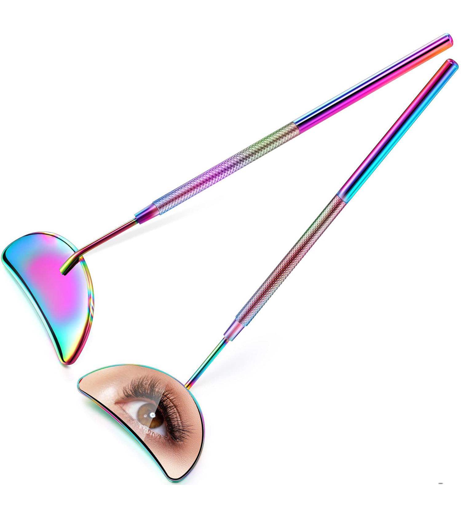 2-Piece Half-Moon Stainless Steel Lash Mirror Set for Eyelash Extension - Large Inspection Tool for Makeup Artists and Girls - Buy Online on GoSupps.com