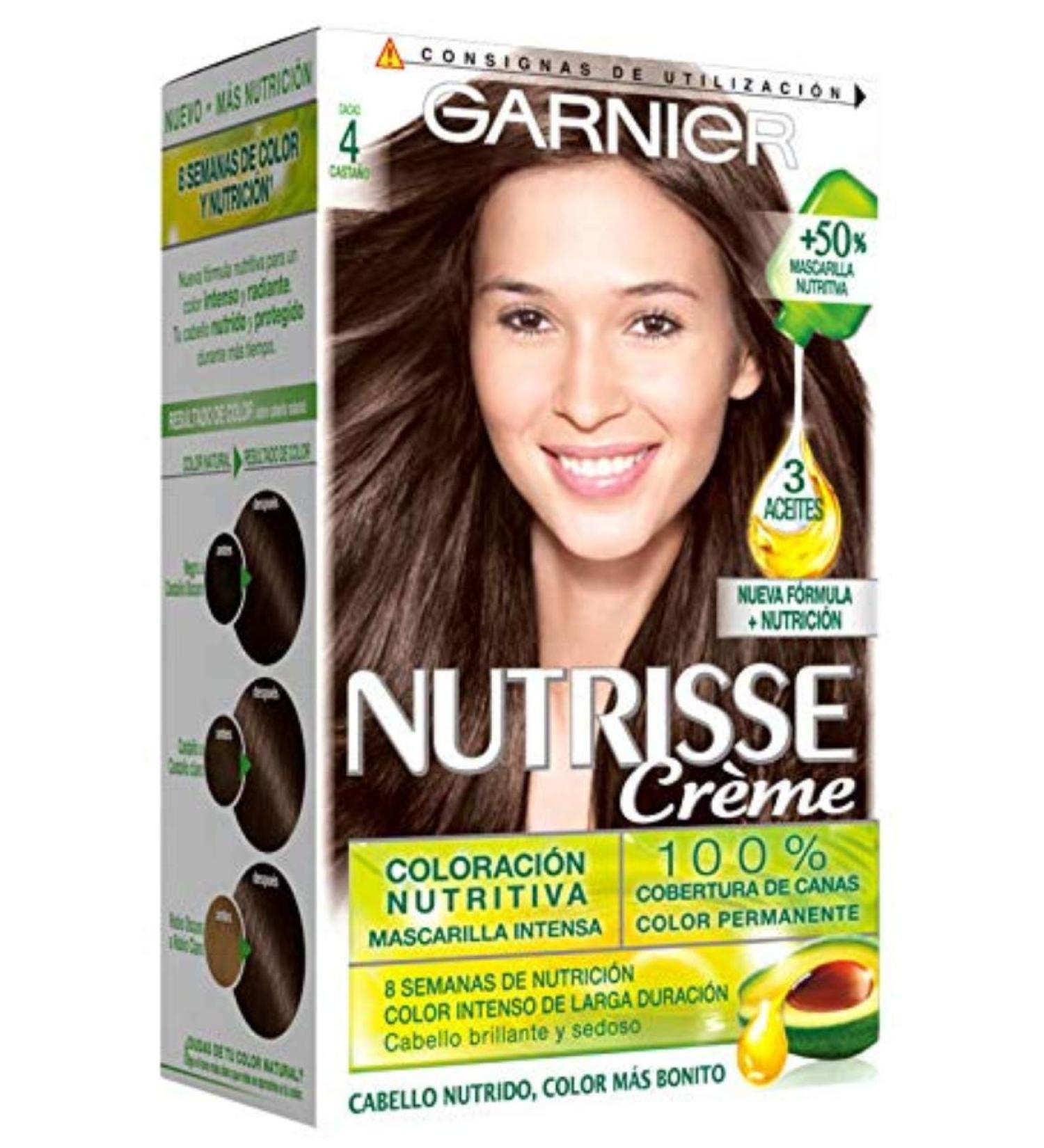 Garnier Nutrisse Permanent Hair Color Cream - Chestnut 4 | Nutritious Formula with 4 Oils | 1 Piece for Vibrant Hair Color - Buy Online on GoSupps.com