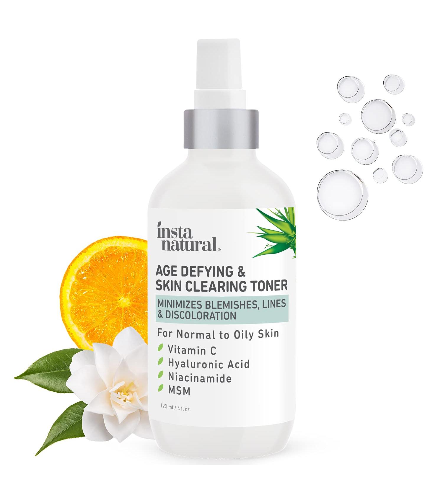 InstaNatural Age Defying & Skin Clearing Toner | Anti-Aging & Acne Treatment - 4 fl oz - Buy Online on GoSupps.com