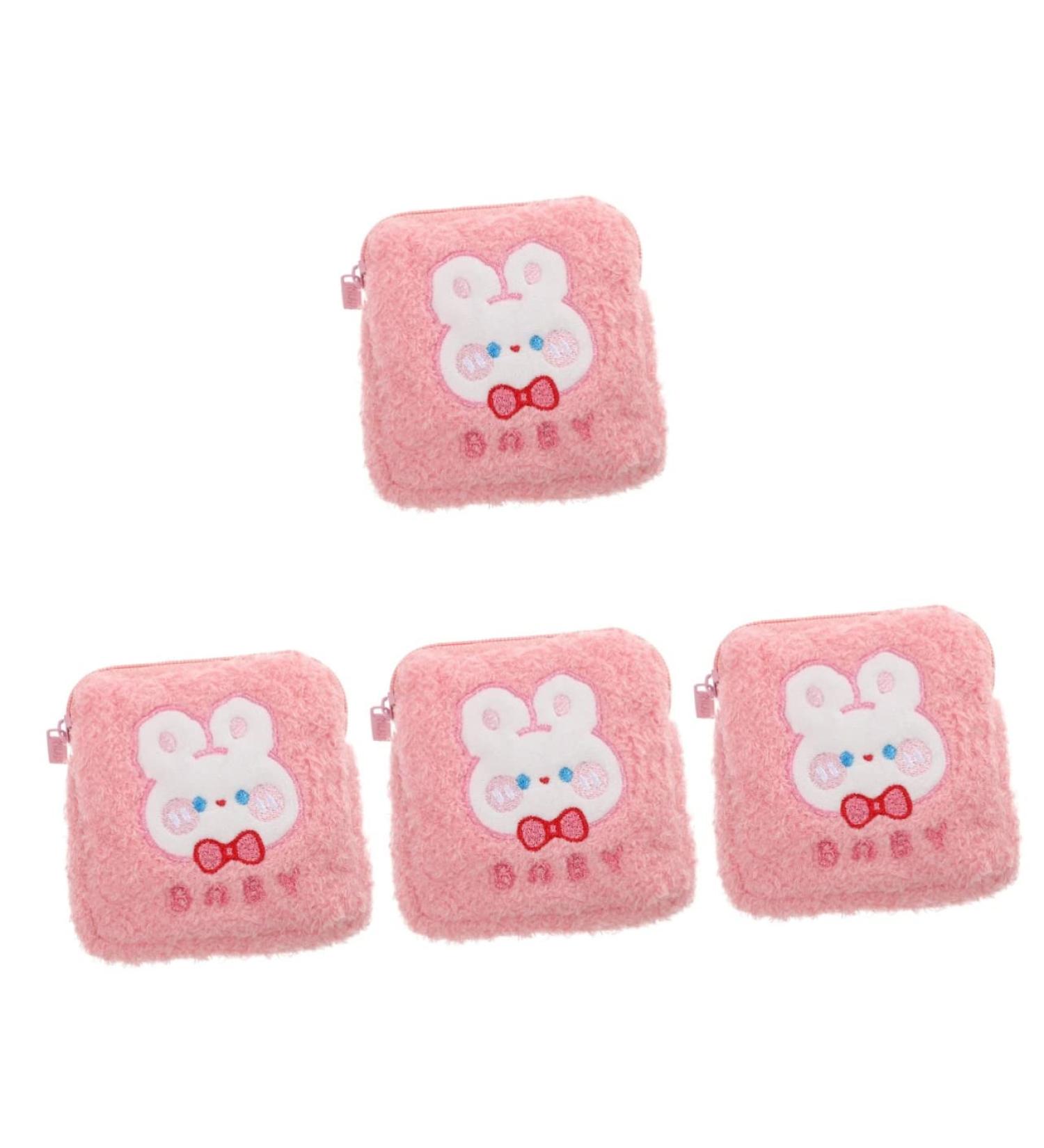 Gleavi 4-Piece Storage Bags Set - Multifunctional Coin Wallet & Small Bags for Women | Plush Zipper Pouches for Coins Bandages & Essentials - Buy Online on GoSupps.com