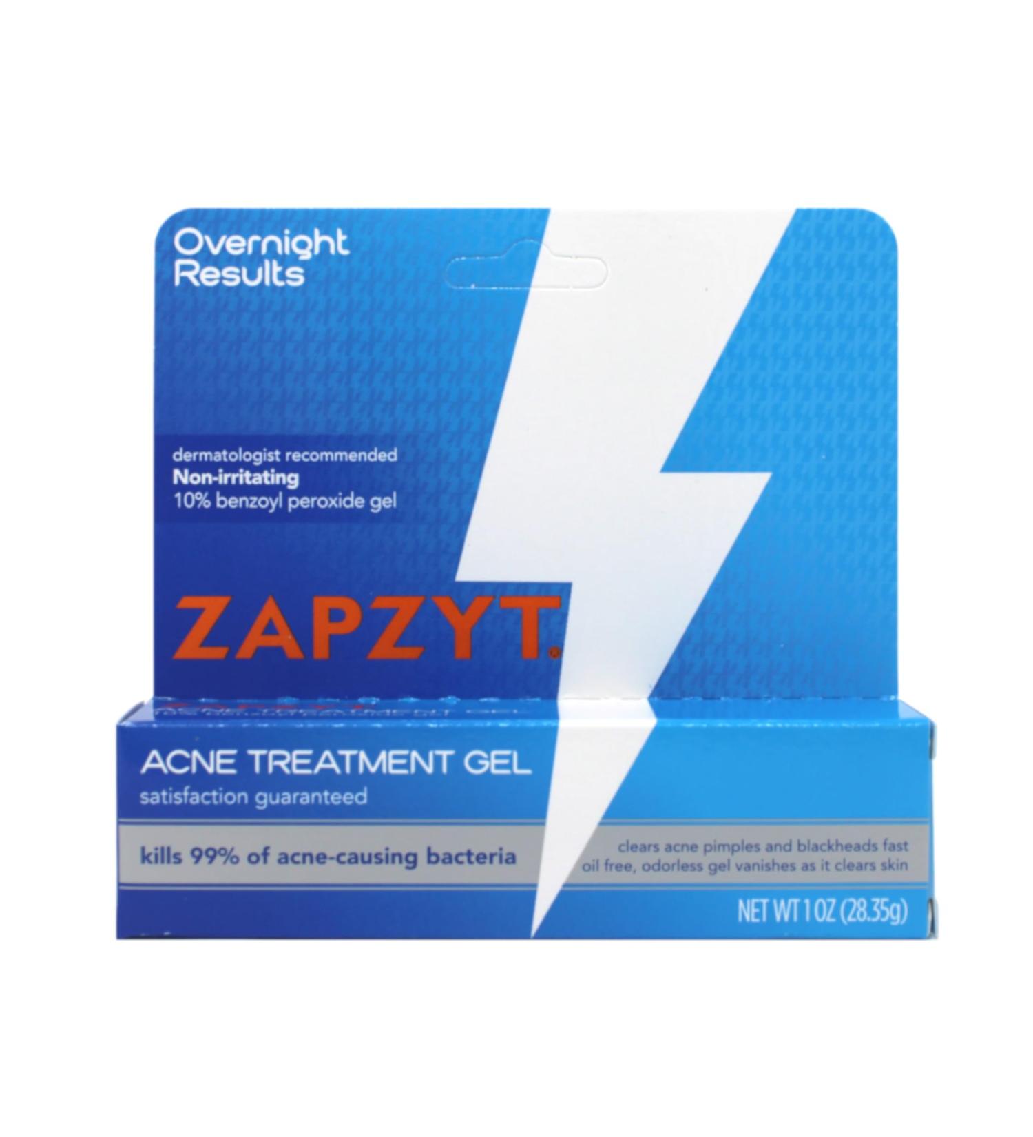 Zapzyt Maximum Strength Benzoyl Peroxide Acne Treatment Gel 10% - Effective Acne Solution 1 oz - Fast International Shipping - Buy Online on GoSupps.com