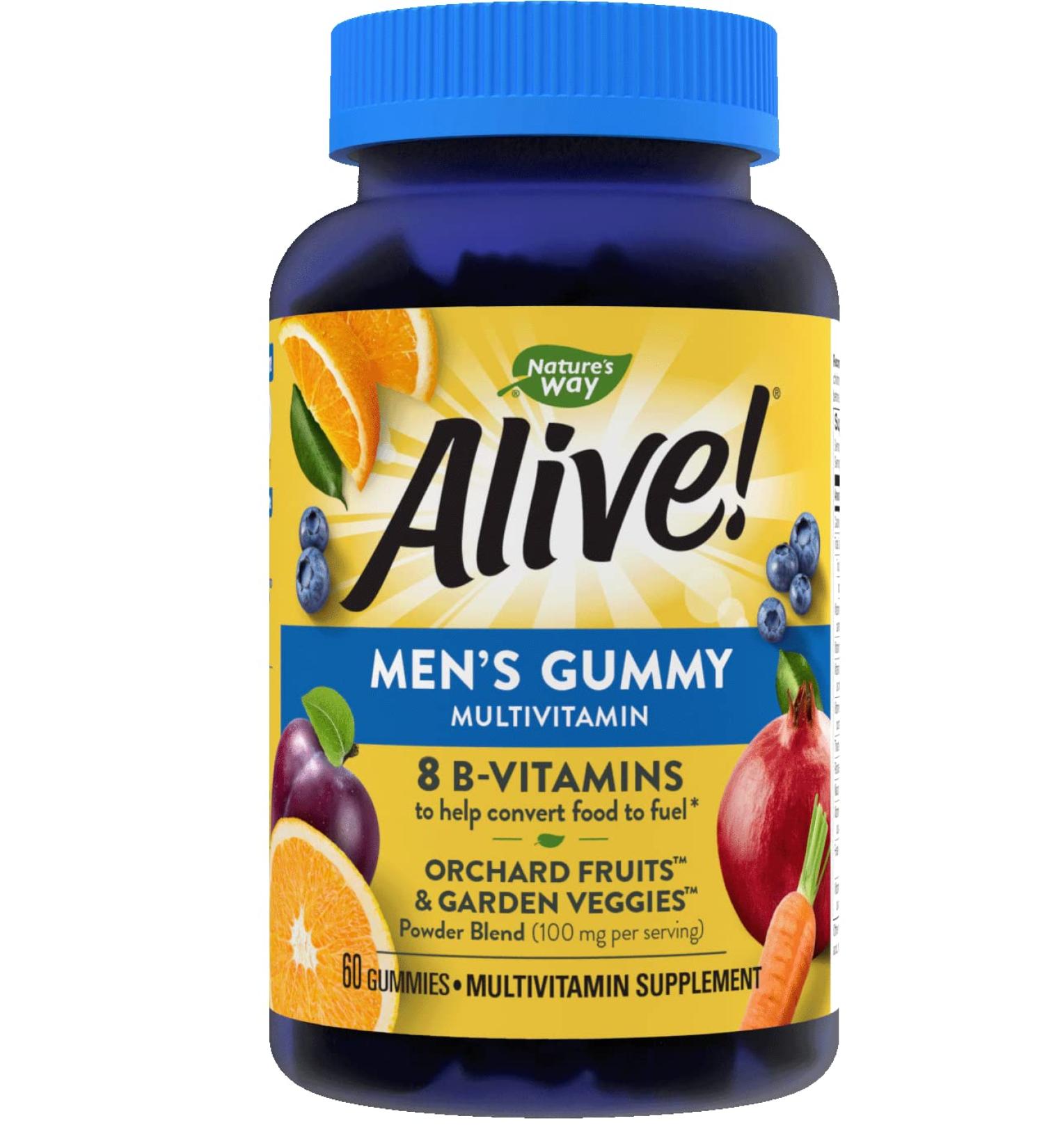 Nature's Way Alive! Men's Gummy Vitamins - 60 Fruit Flavor Gummies for Vitality - Buy Online on GoSupps.com