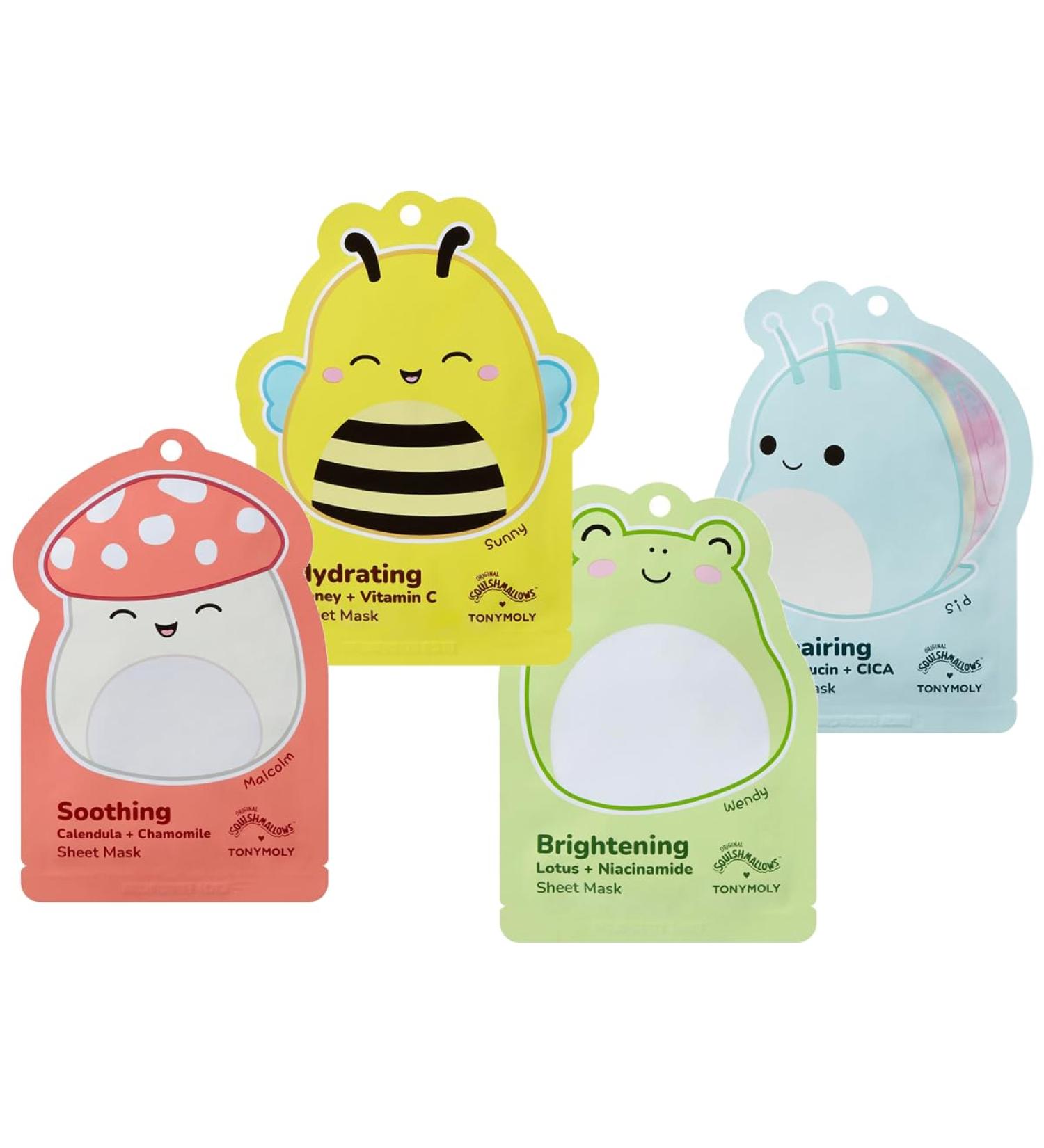 TONYMOLY x Squishmallows Facial Hydrating Sheet Mask Set - 4-Pack Assorted Face Masks | Shop Internationally for Glow & Hydration - Buy Online on GoSupps.com