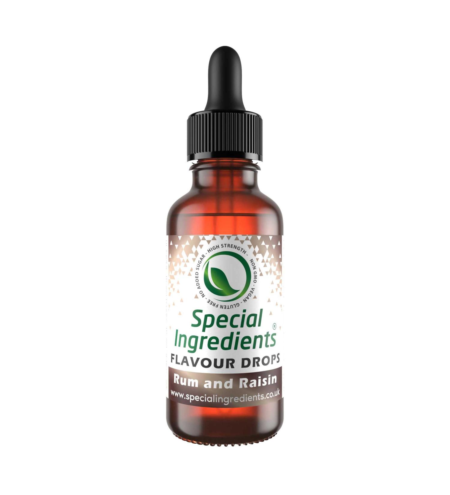 Rum and Raisin Flavour Drop 500ml - Vegan, Non-GMO, Gluten-Free Food Flavouring - Buy Online on GoSupps.com