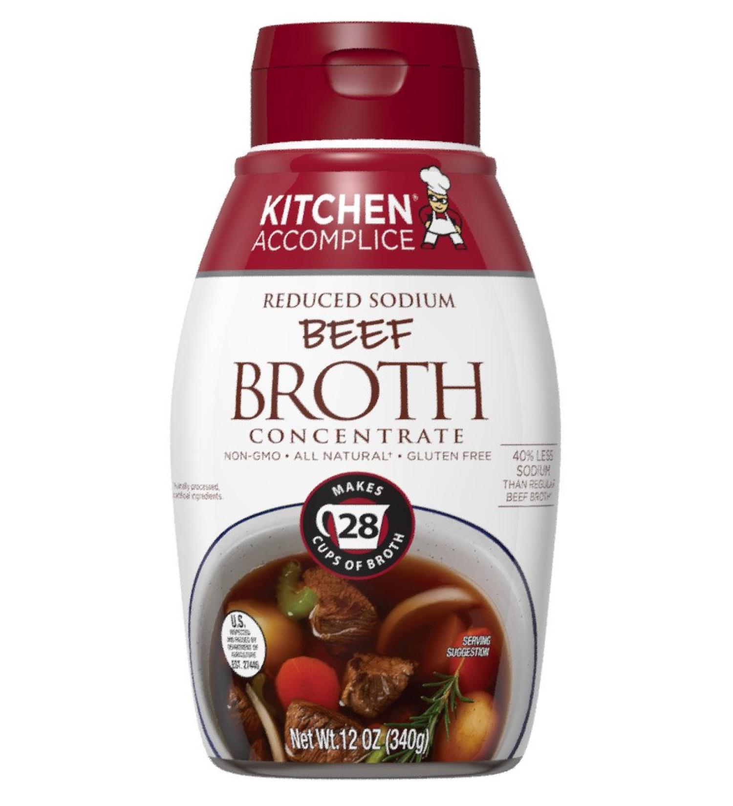 Kitchen Accomplice Reduced Sodium Beef Broth Concentrate 12oz - Shop Now! - Buy Online on GoSupps.com