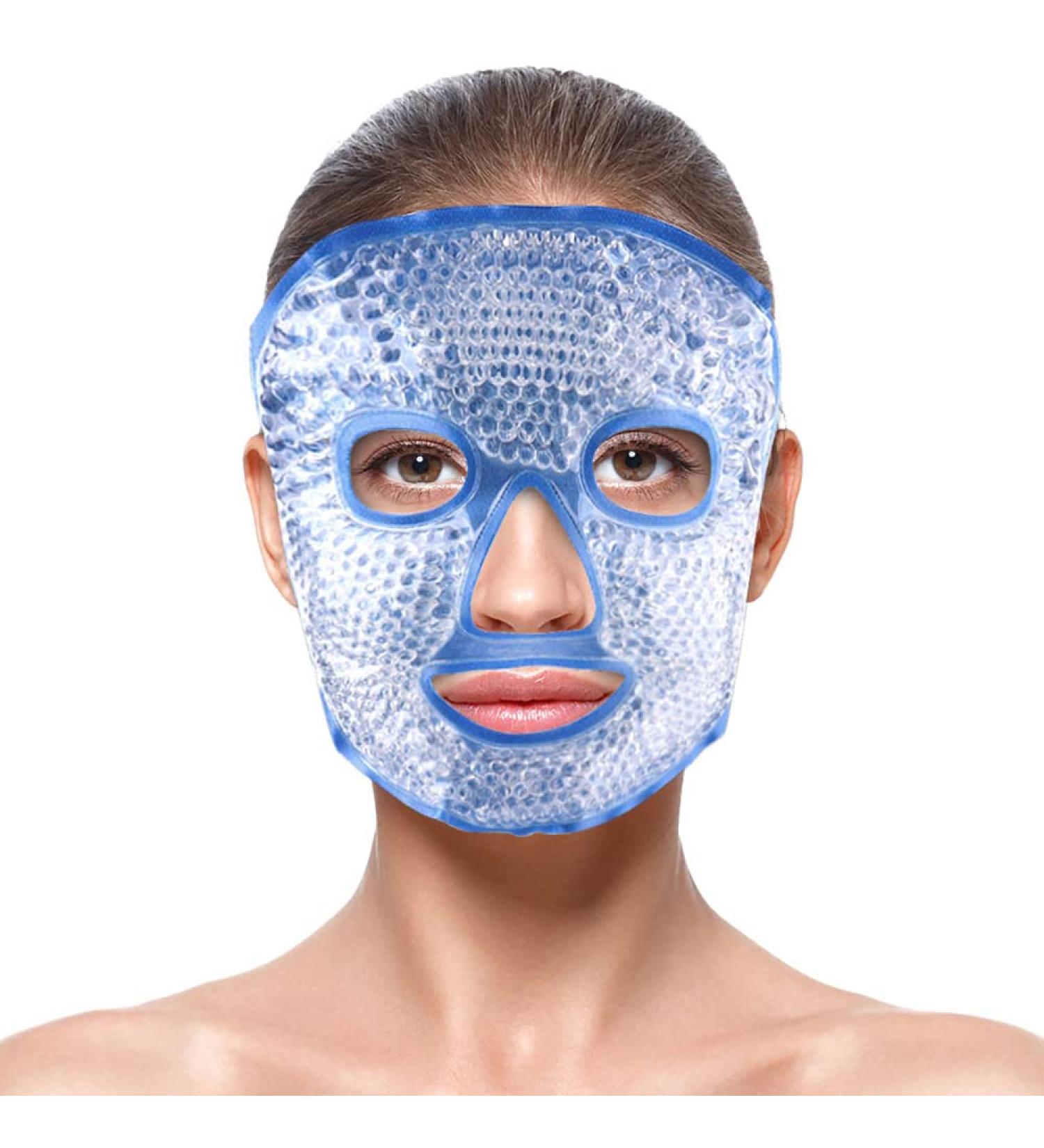 NEWGO Cooling Eye Mask - Hot & Cold Therapy Gel Beads - Migraine Relief, Puffy Eyes, Sinus Pain, Acne Headaches - Dark Blue - Buy Online on GoSupps.com