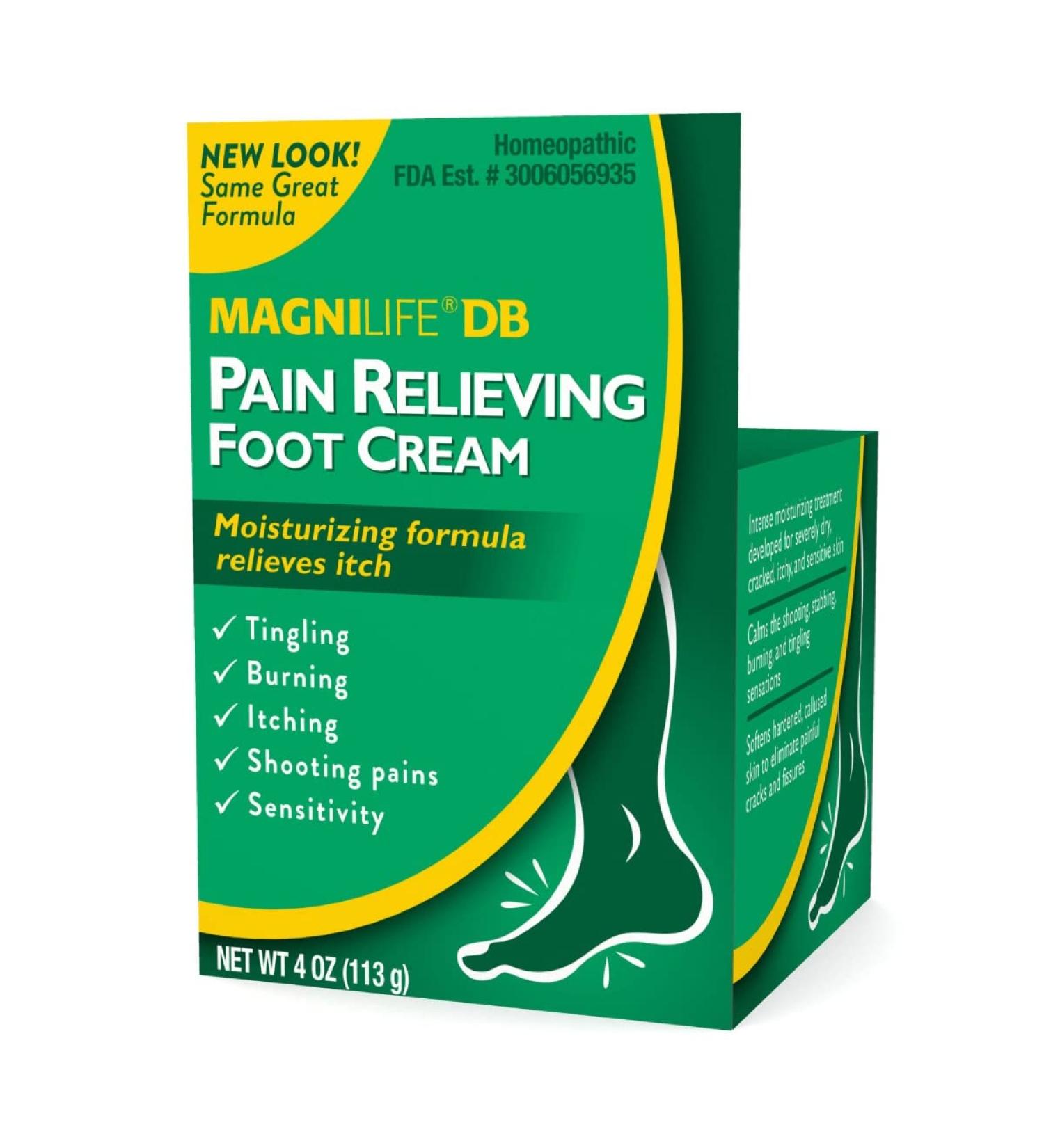 MagniLife DB Pain Relieving Foot Cream - Calming Relief for Burning, Tingling, Shooting & Stabbing Foot Pain - 4oz - Buy Online on GoSupps.com