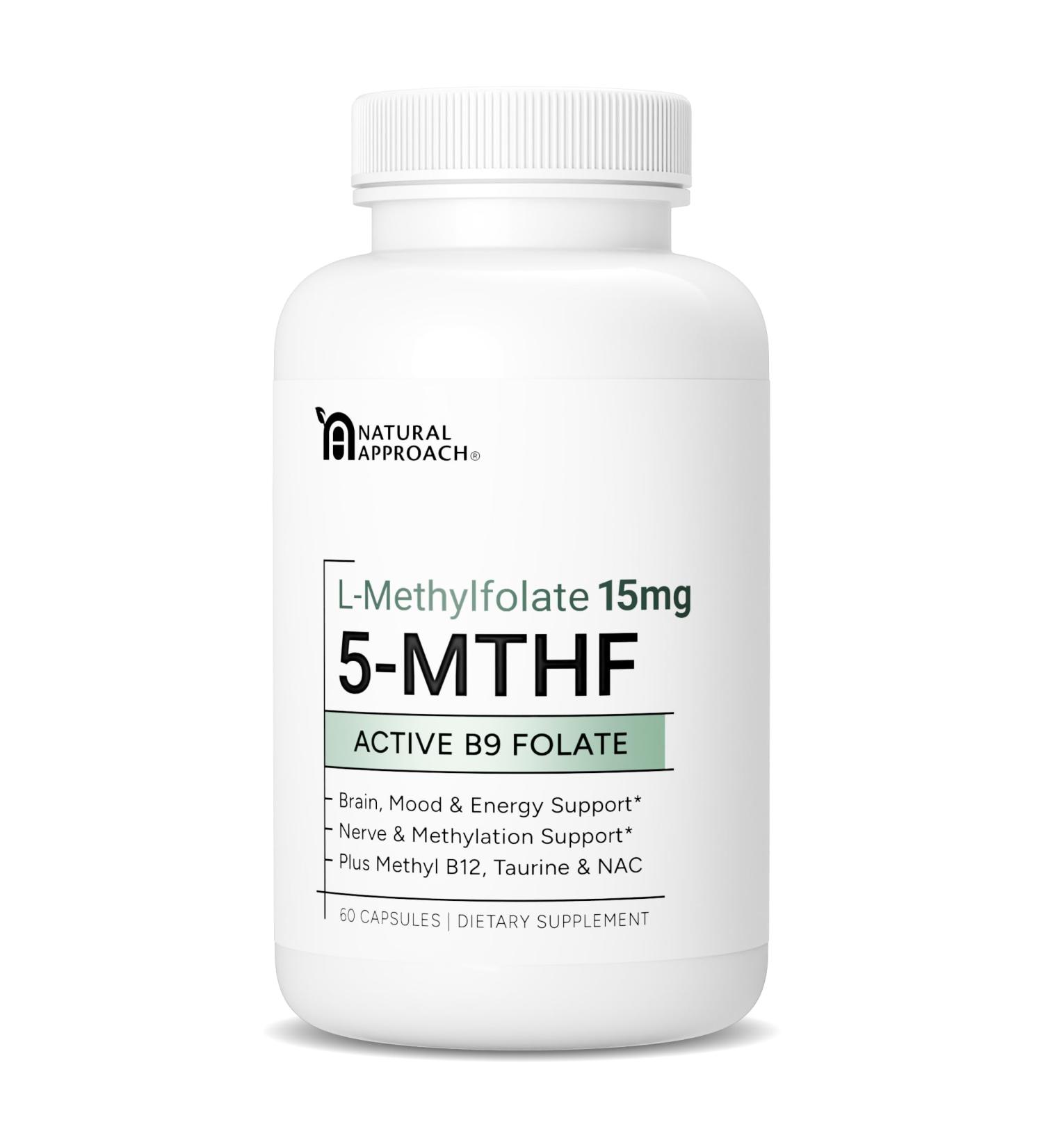 L-Methylfolate 15mg plus Methyl B12 D3 Taurine & NAC | MTHFR-Friendly Folate (High Potency) | Bioactive Forms of Vitamin B9 & B12 | Supplement for Mood Methylation & Cognition | 60 Capsules 60 Count (Pack of 1) - Buy Online on GoSupps.com