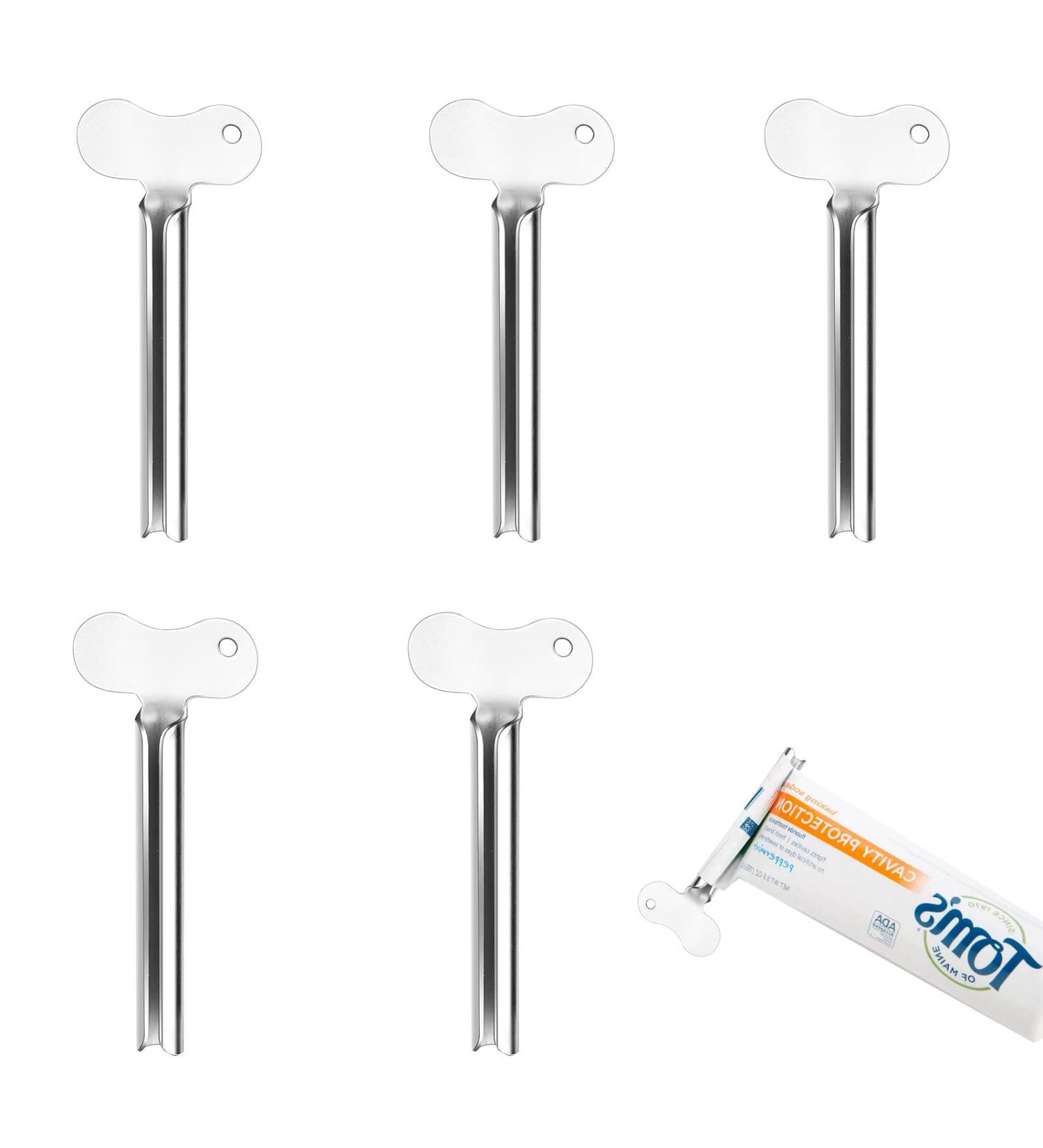 Stainless Steel Toothpaste Squeezer Tube Roller - 5 Pack Metal Presser for Hand Cream & More - Optimize Your Tubes! - Buy Online on GoSupps.com