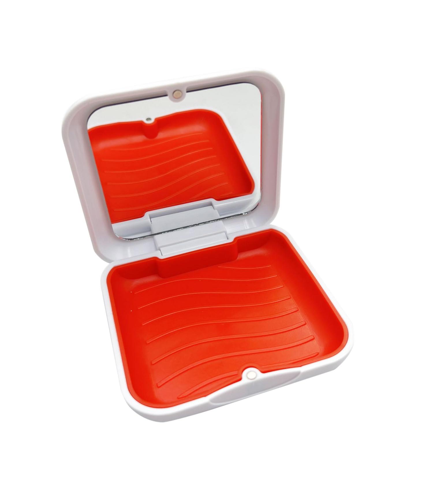 Orthodontic Box with Mirror | White Denture & Retainer Case - Shop Internationally! - Buy Online on GoSupps.com