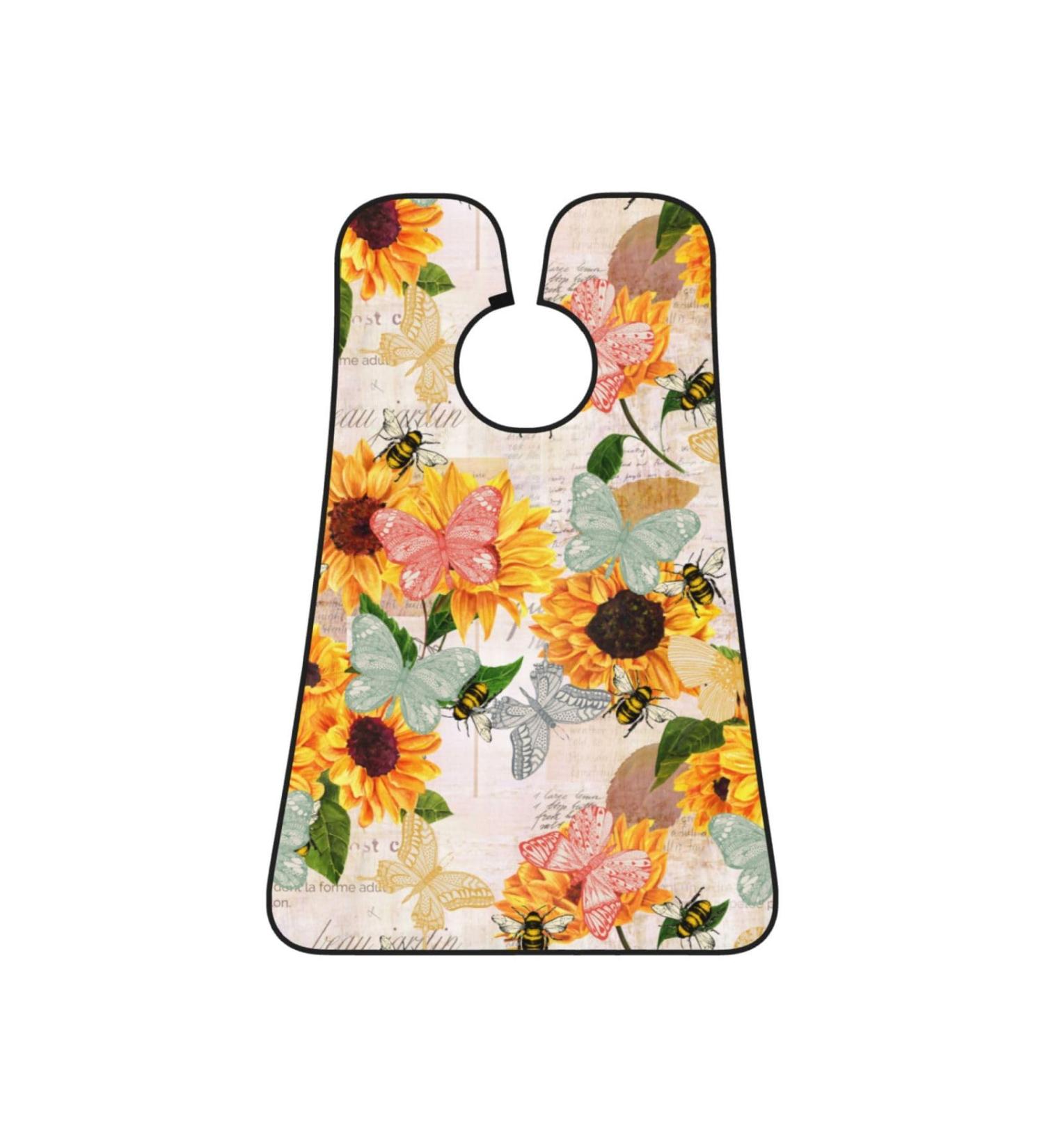 Sunflower Newspaper Beard Bib | Butterfly Bee Hair Catcher & Non-Stick Grooming Cloth - Perfect Gift for Men - Buy Online on GoSupps.com