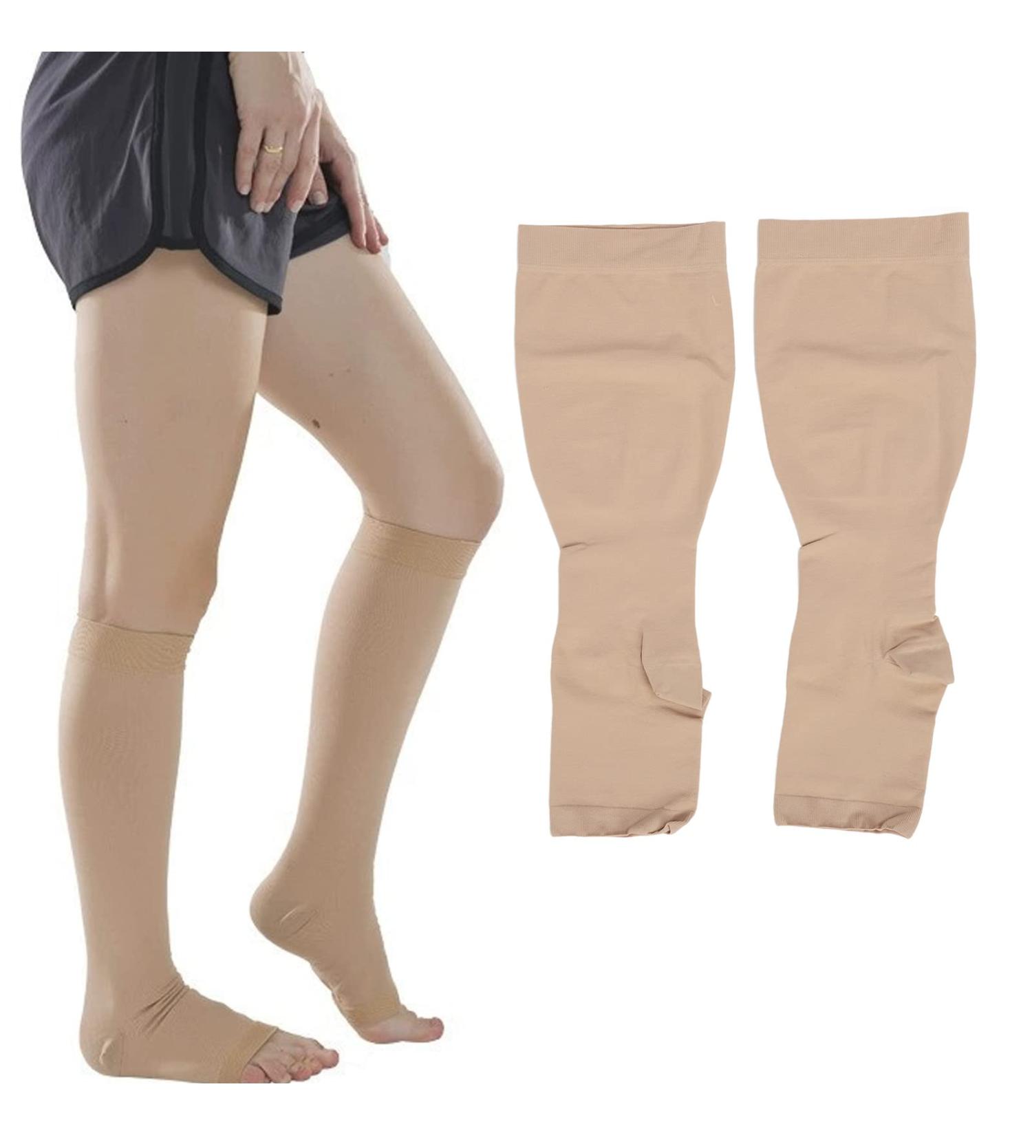 Knee-High Compression Stockings 23-32 mmHg for Varicose Veins | Improved Blood Circulation | Support for Nurses Running & Hiking | Plus Size 3XL - Buy Online on GoSupps.com