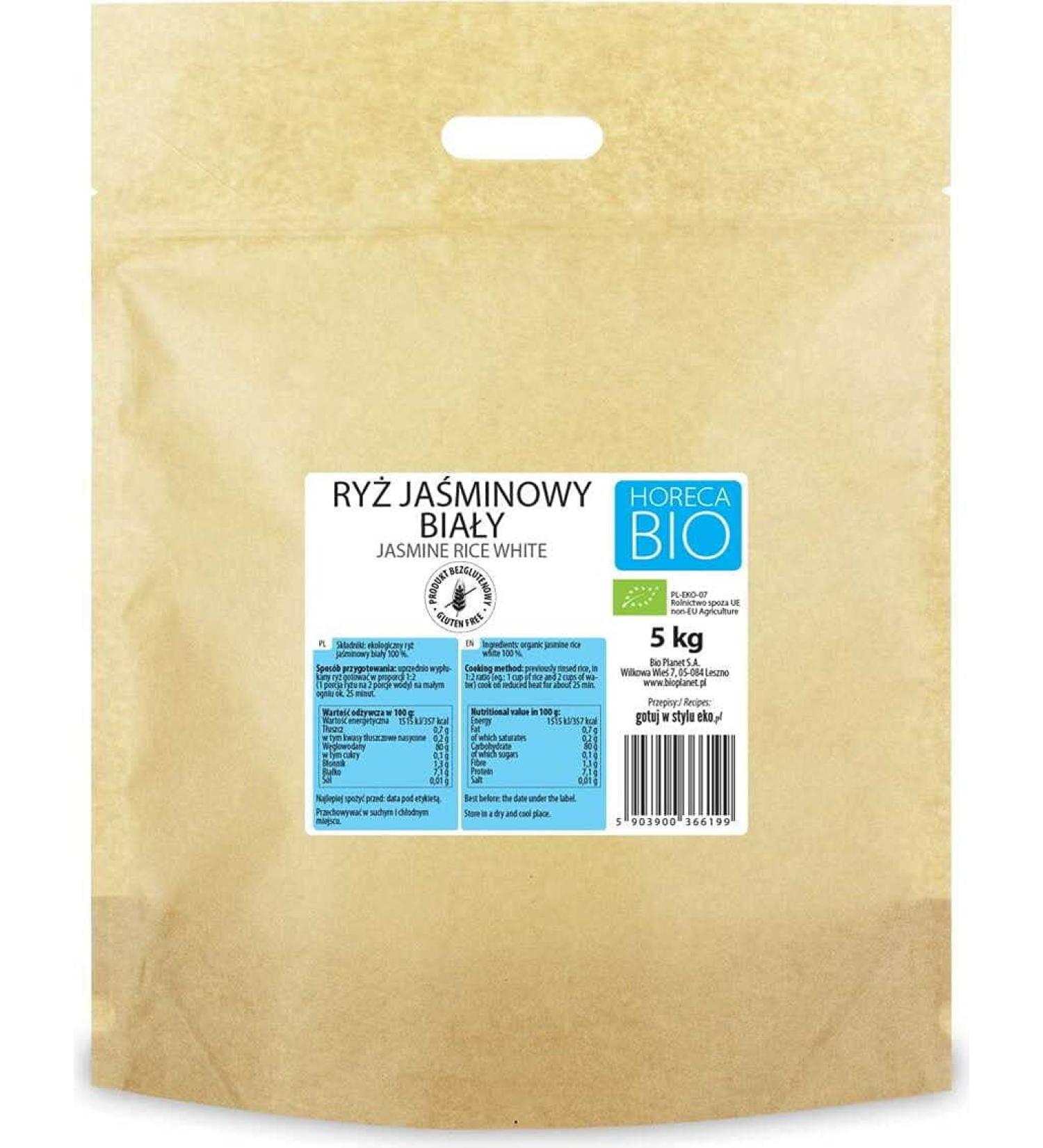 BIO PLANET Glutenfree white jasmine rice BIO 5 kg HORECA