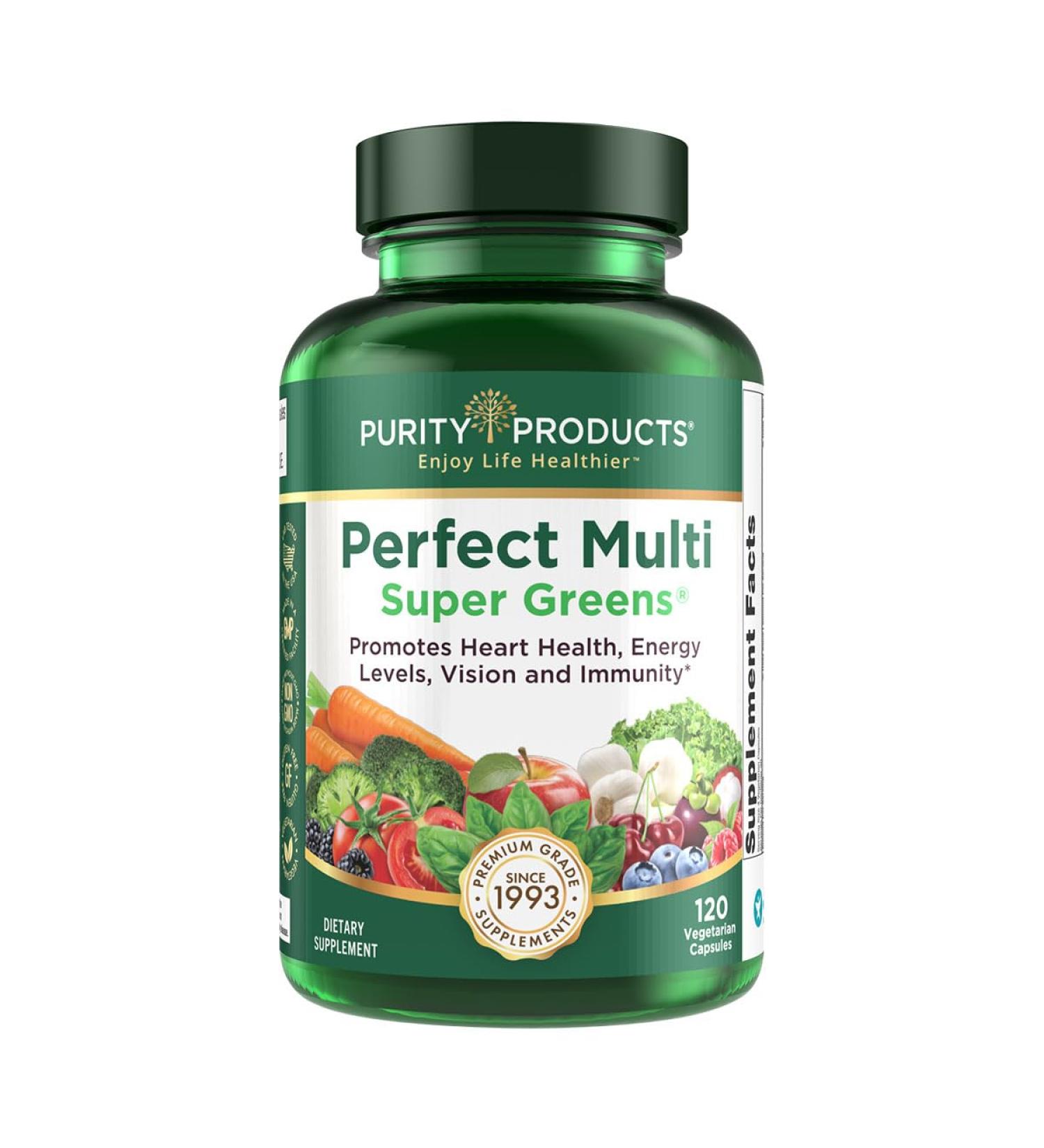 Purity Products Perfect Multi Super Greens Dietary Supplement Health Nutrition, 120 count - Buy Online on GoSupps.com