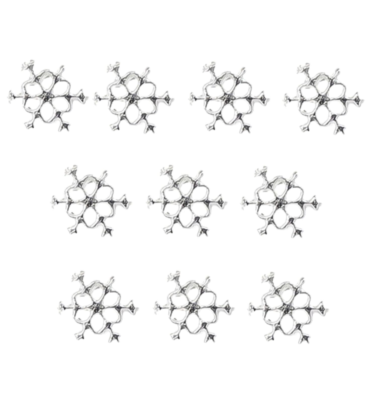 Stand Out With 10pcs 3D Art Alloy Snowflake Embellishments Fashionable Decorations X1231 - Buy Online on GoSupps.com