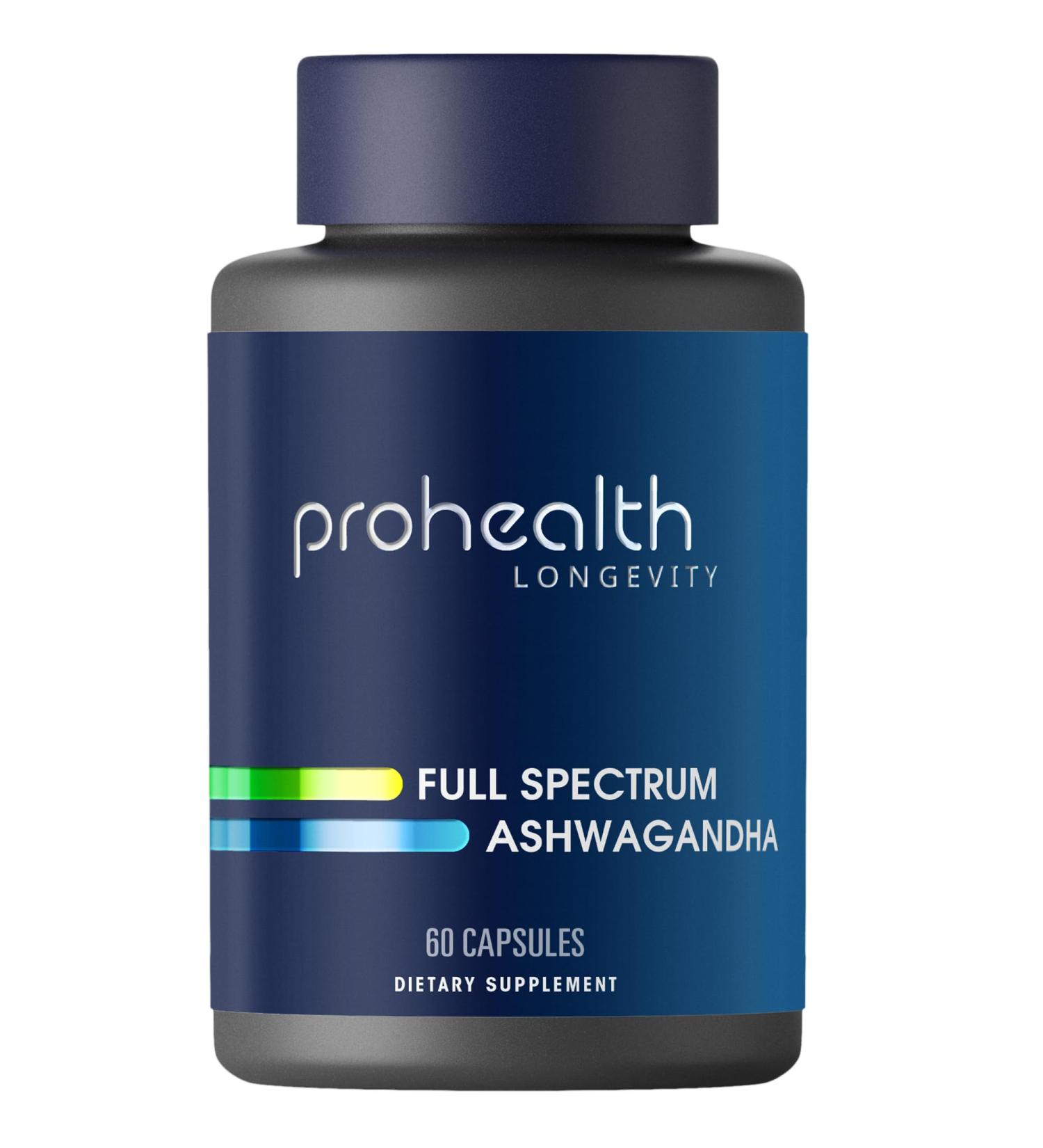 ProHealth Ashwagandha Supplement 60 Capsules, Organic Root Extract & Powder, Ashwagandha for Women & Men, Supports Stress & Sleep 120 Count (Pack of 1)
