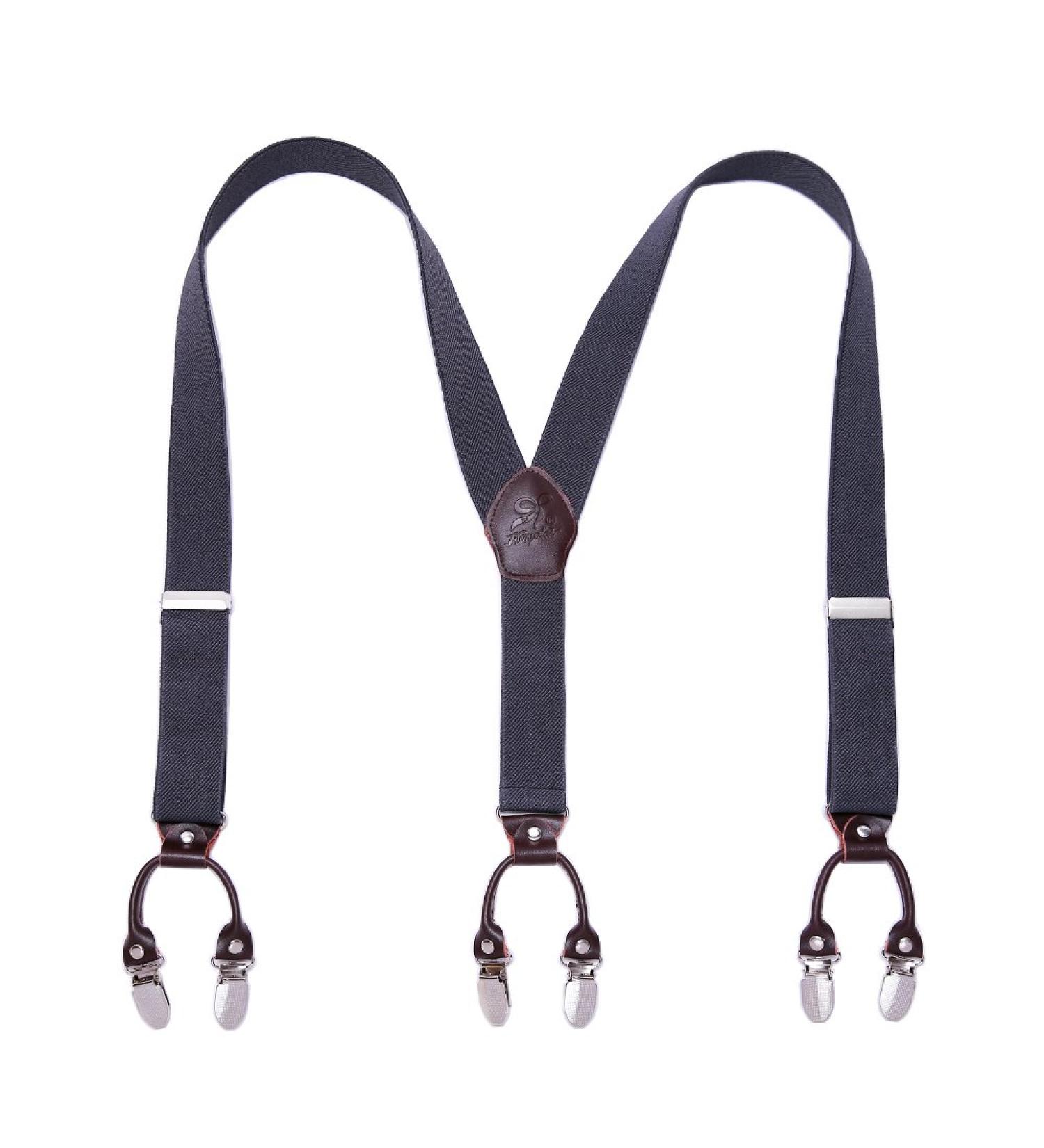 Kangdai Men's Heavy Duty Adjustable Y-Back Braces - 6 Clips 20 Colors Durable Elastic with Strong Metal Clips - Perfect for Every Occasion - Buy Online on GoSupps.com