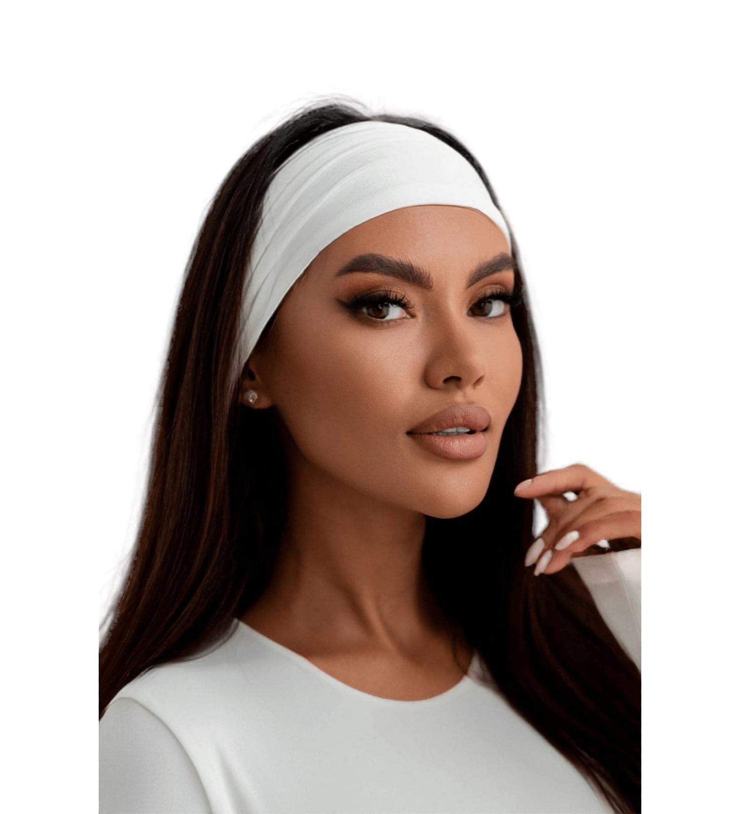 Buy Bodya Women's Wide Elastic Hairband - Soft White Headband for All-Day Comfort - Buy Online on GoSupps.com