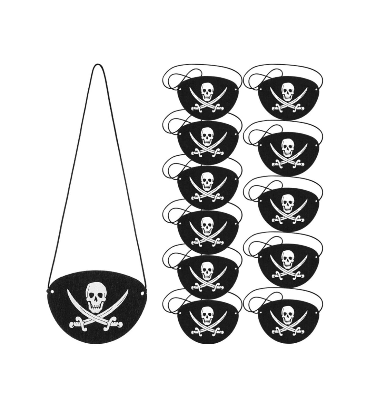 12Pcs/Set Pirate Eye Patches Eye Skull Eye for Halloween Party Decor Christmas and Children Party Black Skeleton - Buy Online on GoSupps.com
