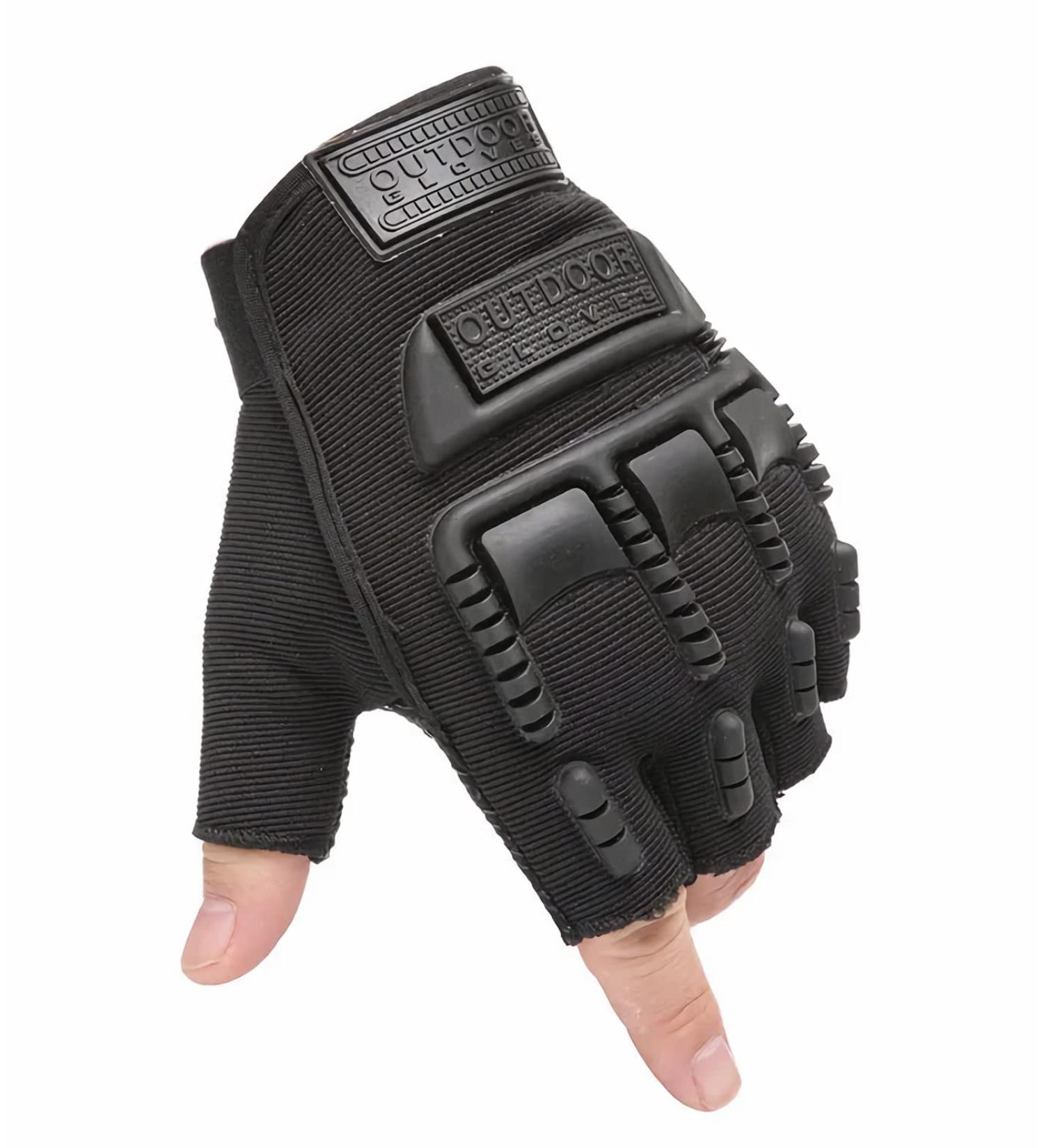 FANGIER Fingerless Tactical Gloves for Men - Lightweight Breathable Outdoor Sports Gloves for Shooting, Hunting, Motorcycling, Climbing - Black - Buy Online on GoSupps.com