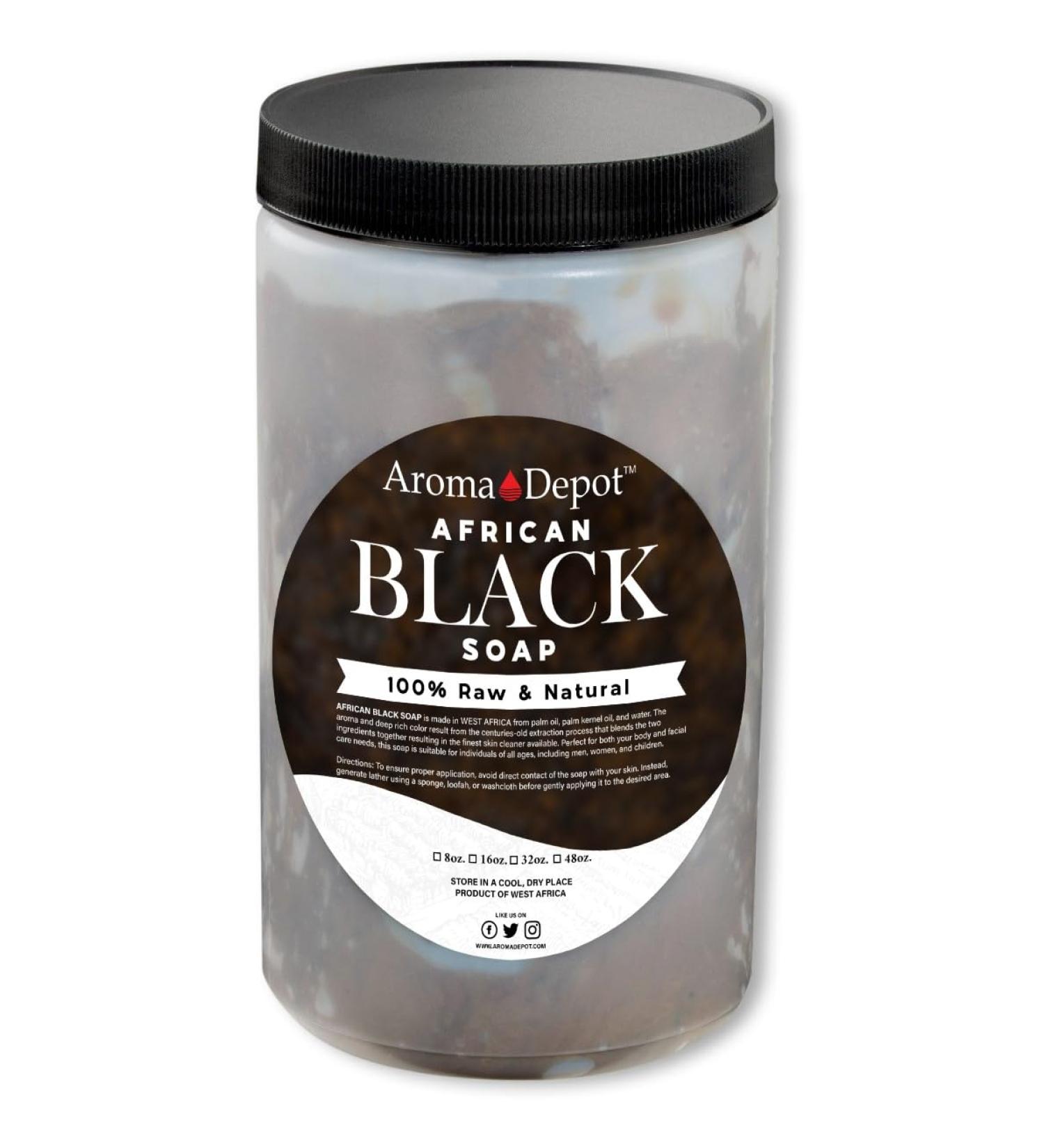 African Black Soap Paste 32 oz | 100% Natural Raw Soap for Acne Eczema Psoriasis Dry Skin | Handmade from Ghana - Buy Online on GoSupps.com