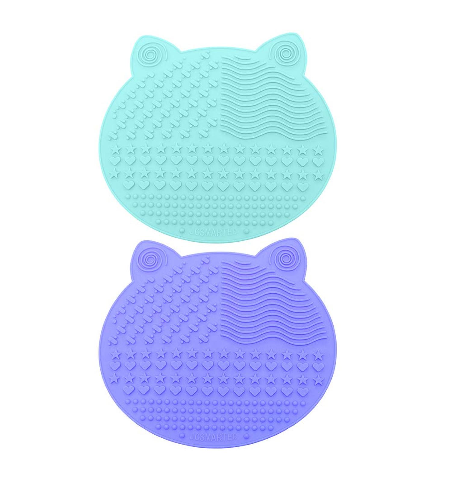  2-Pack Makeup Brush Cleaning Mat Cute Cat Ear Animal Design Silicone Portable Brush Cleaner Pad Washing Tools with Suction Cups US Patent Registered (Purple+Green) - Buy Online on GoSupps.com