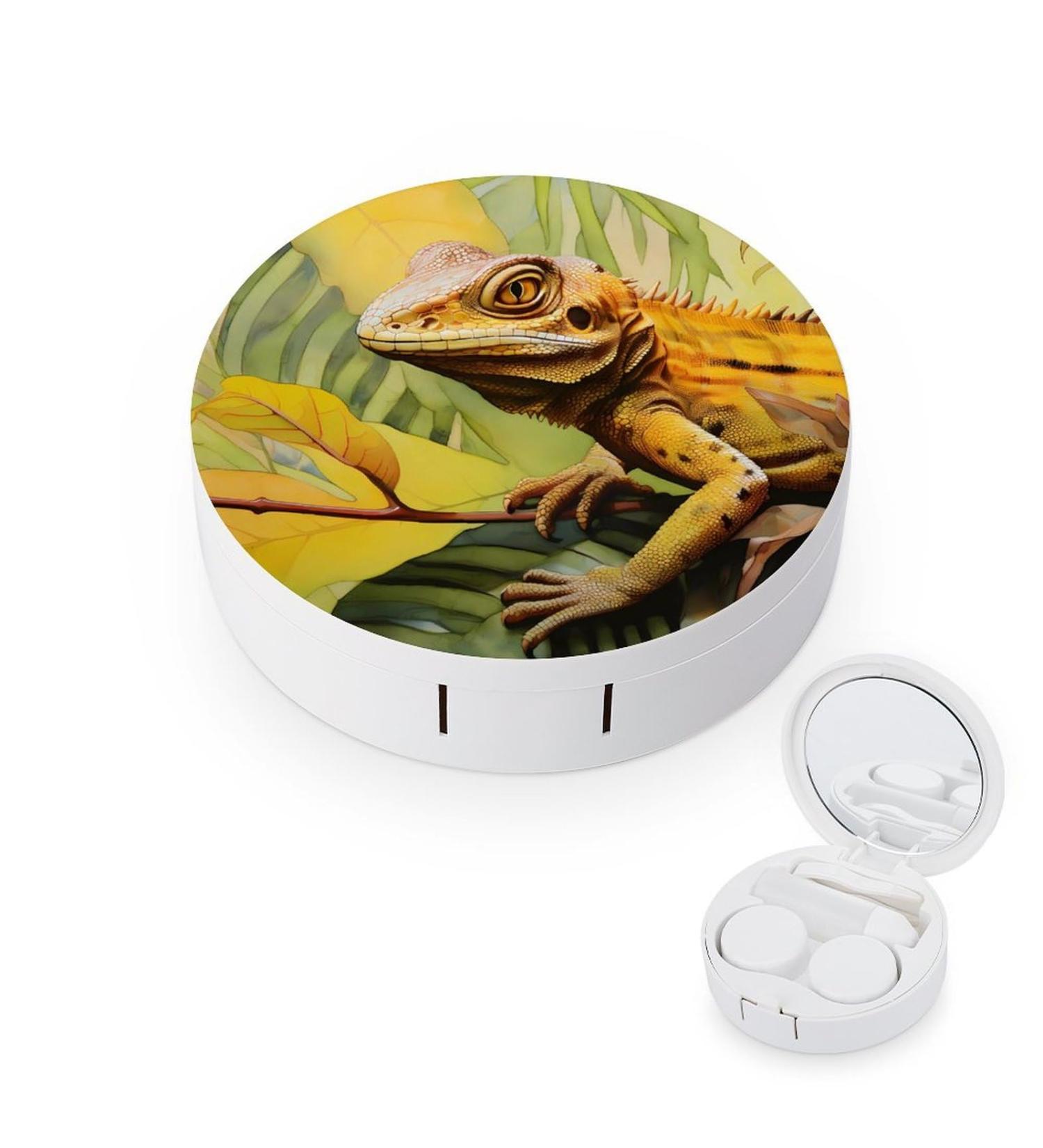 Yellow Lizard Contact Lens Travel Kit - Portable Cute Box with Mirror for Daily Outdoor Use - Buy Online on GoSupps.com