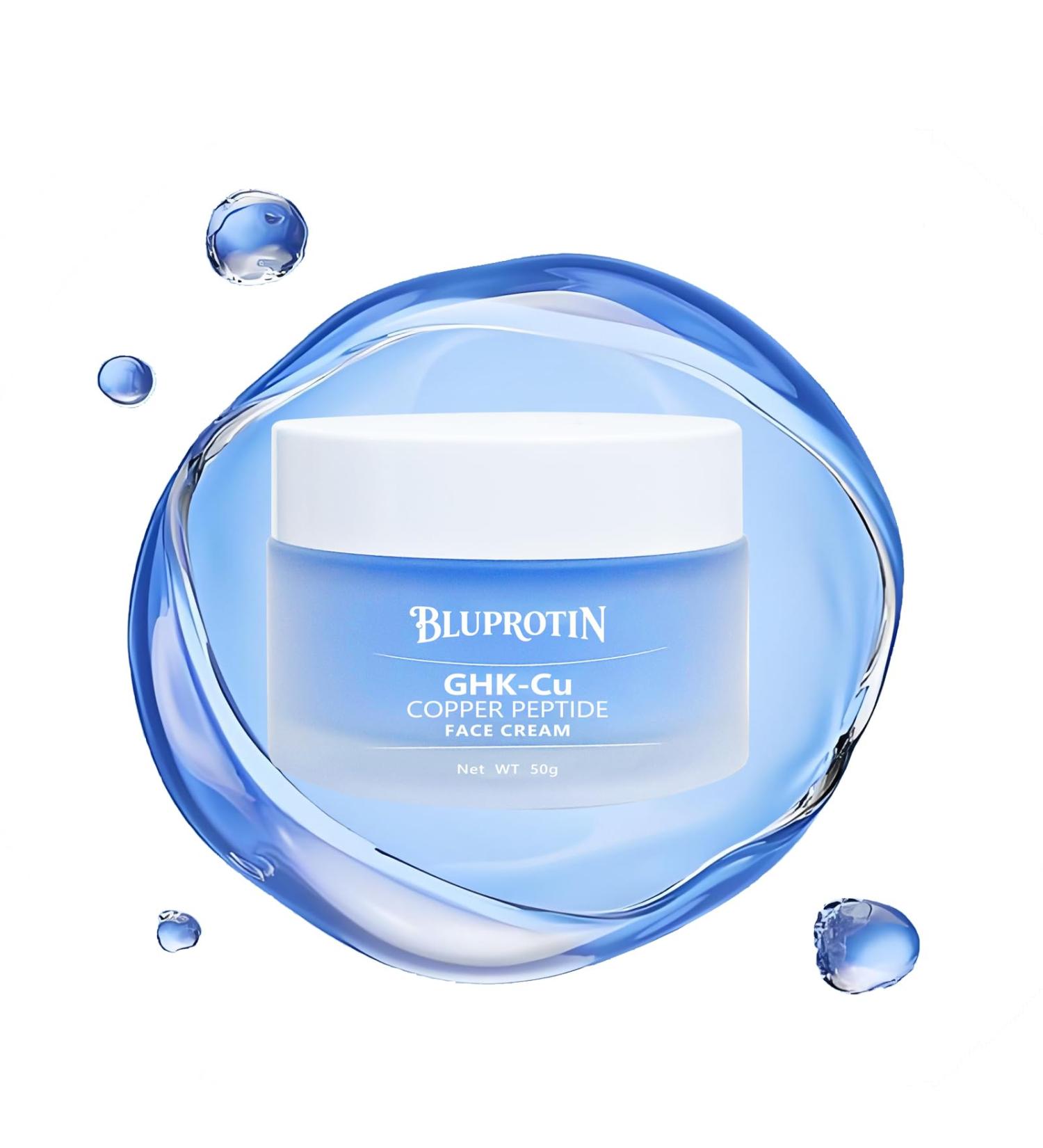 BLUPROTIN Copper Peptide Face Cream Anti-Aging and Firms Skin GHK-Cu Peptide locks in moisture and repairs skin imperfections 50g - Buy Online on GoSupps.com