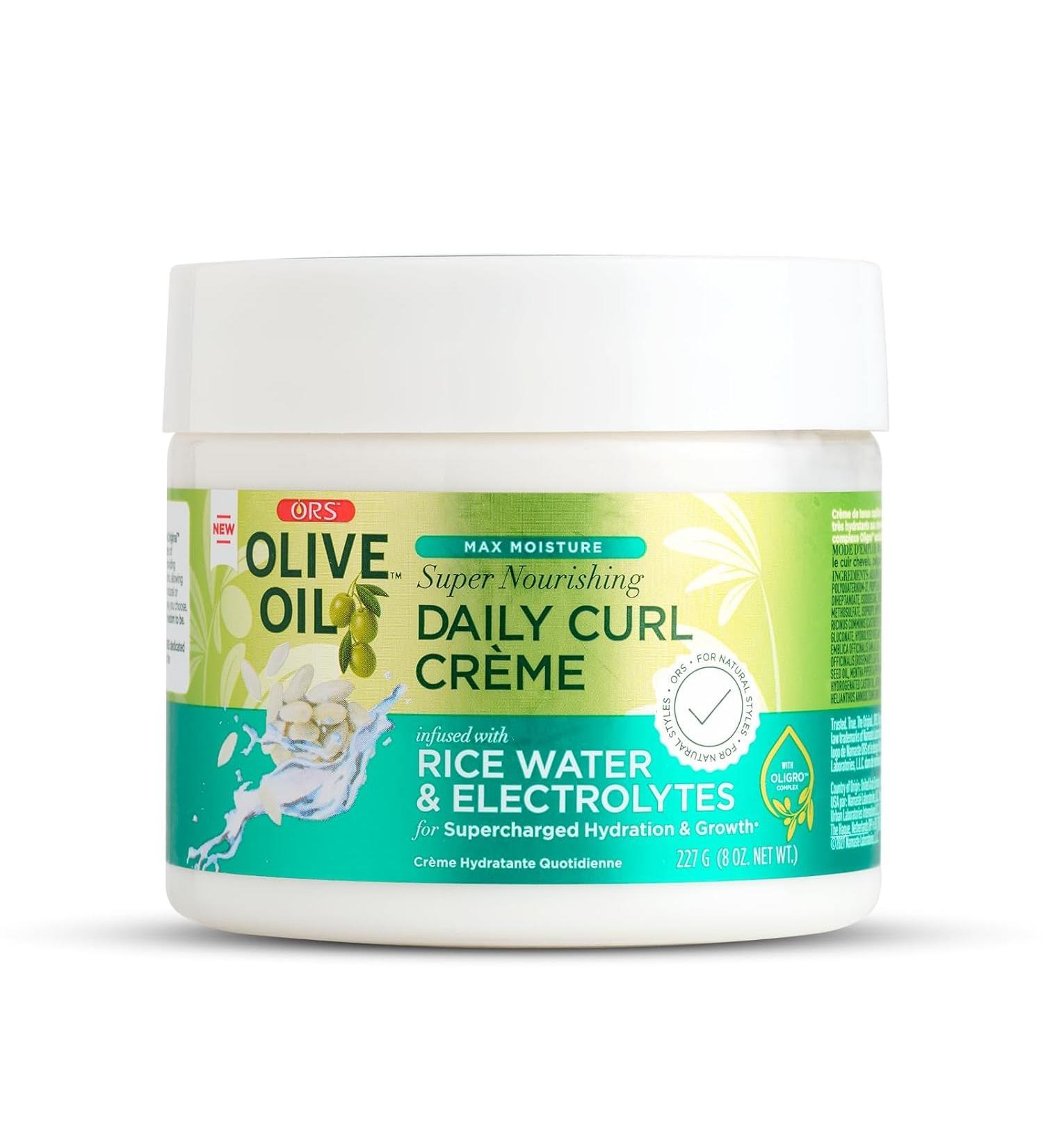 Olive Oil Max Moisture Curl Crème - Nourishing Rice Water & Electrolytes for Hydrated Curls (8 oz) - International Shipping Available - Buy Online on GoSupps.com