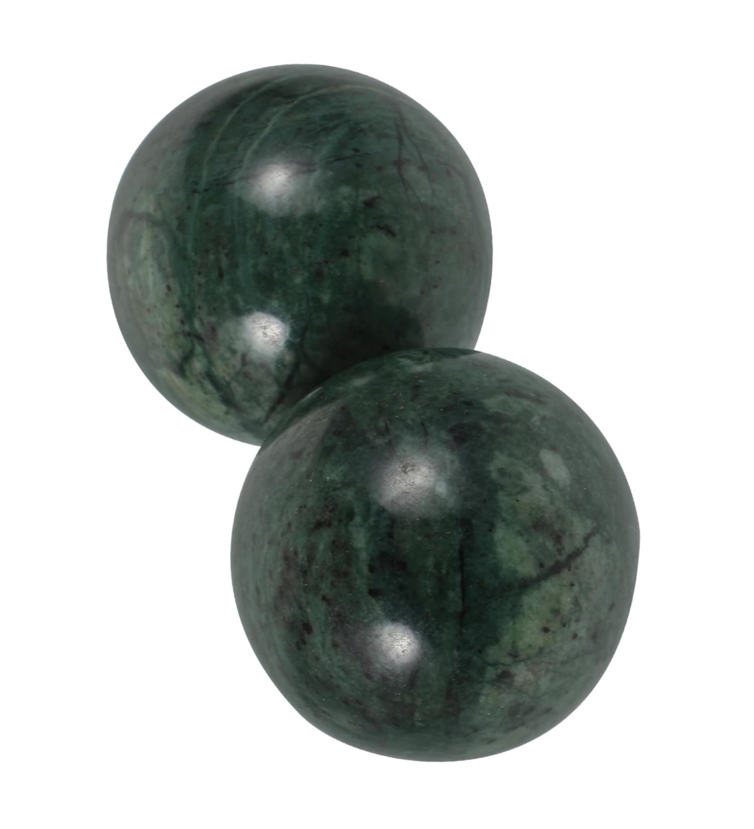 Marmerdo Jade Fitness Handball - Magnetic Baoding Balls for Acupressure & Massage | Silent Marble Chinese Balls (2pcs) - Buy Online on GoSupps.com