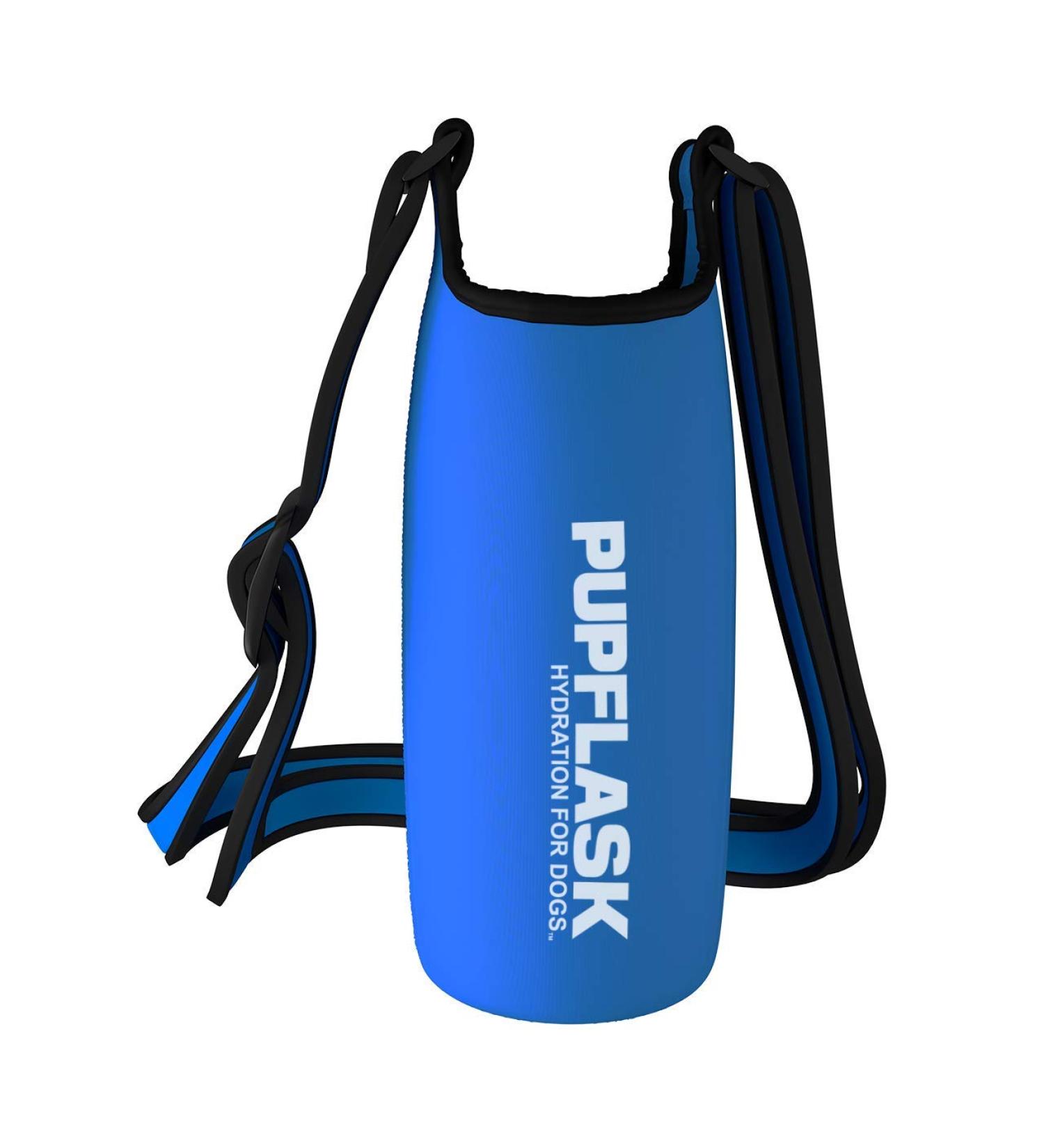 Tuff Pupper Puflask - 40oz Isolated Neoprene Water Bottle Holder with Adjustable Strap | Ideal for Travel Walking & Hiking - Fog Blue - Buy Online on GoSupps.com