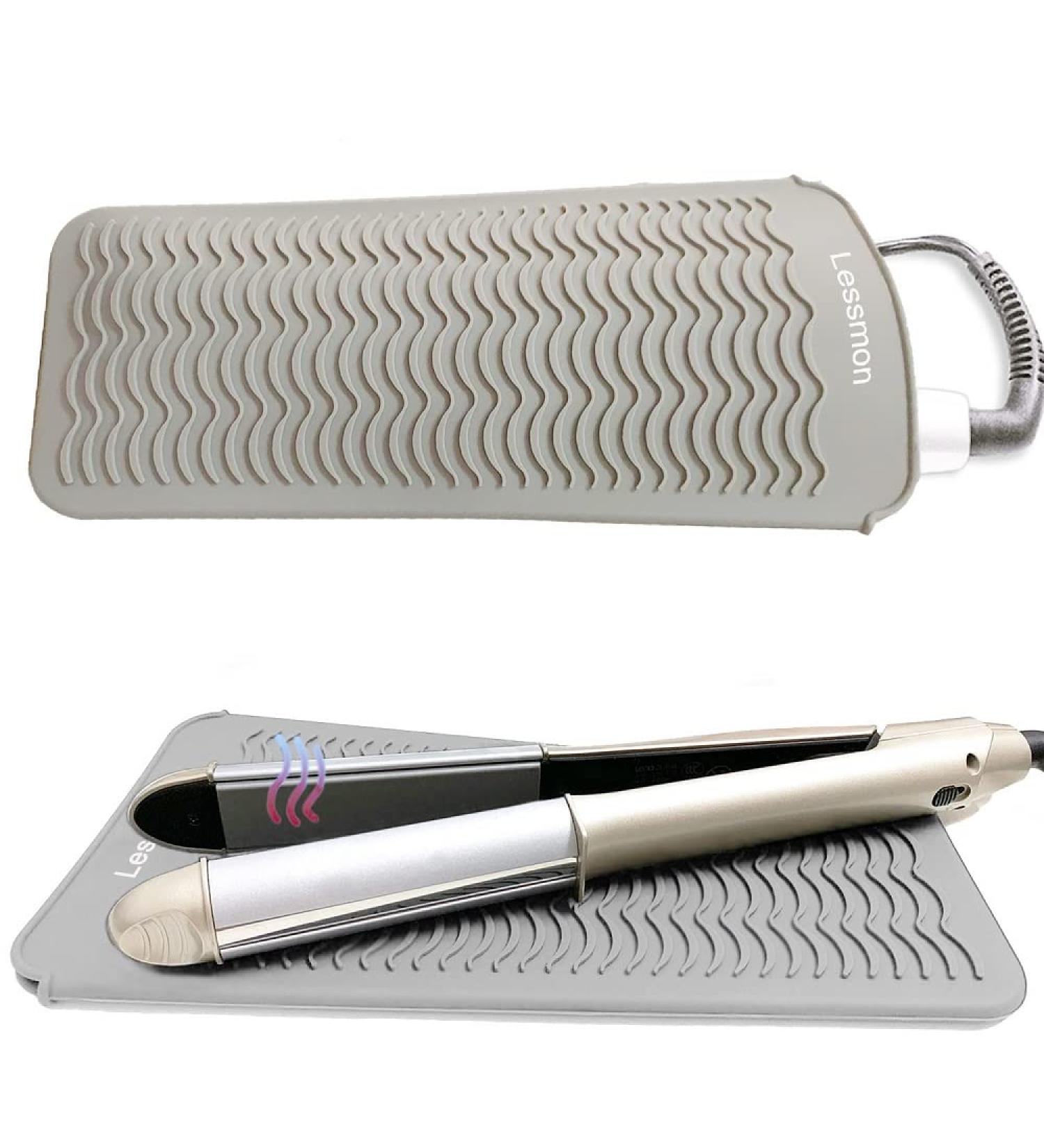 Heat-Resistant Silicone Mat Bag for Curly Bars & Hair Tools | 28.5 cm x 14 cm | Gray - Buy Online on GoSupps.com