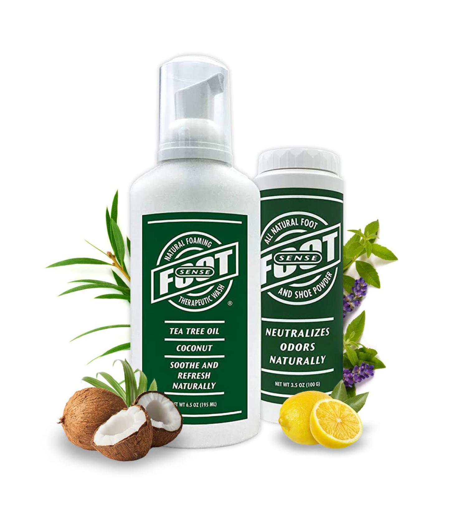 FOOT SENSE Wash and Care Bundle - Natural Therapeutic Wash & Foot Powder - Fight Foot Odor, Jock Itch, Athlete's Foot - Buy Online on GoSupps.com