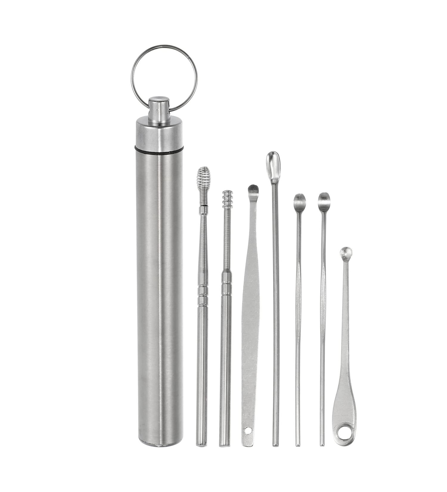 VOCOSTE 7Pcs Stainless Steel Ear Cleansing Tool Set with Titanium Storage Case - Buy Online on GoSupps.com