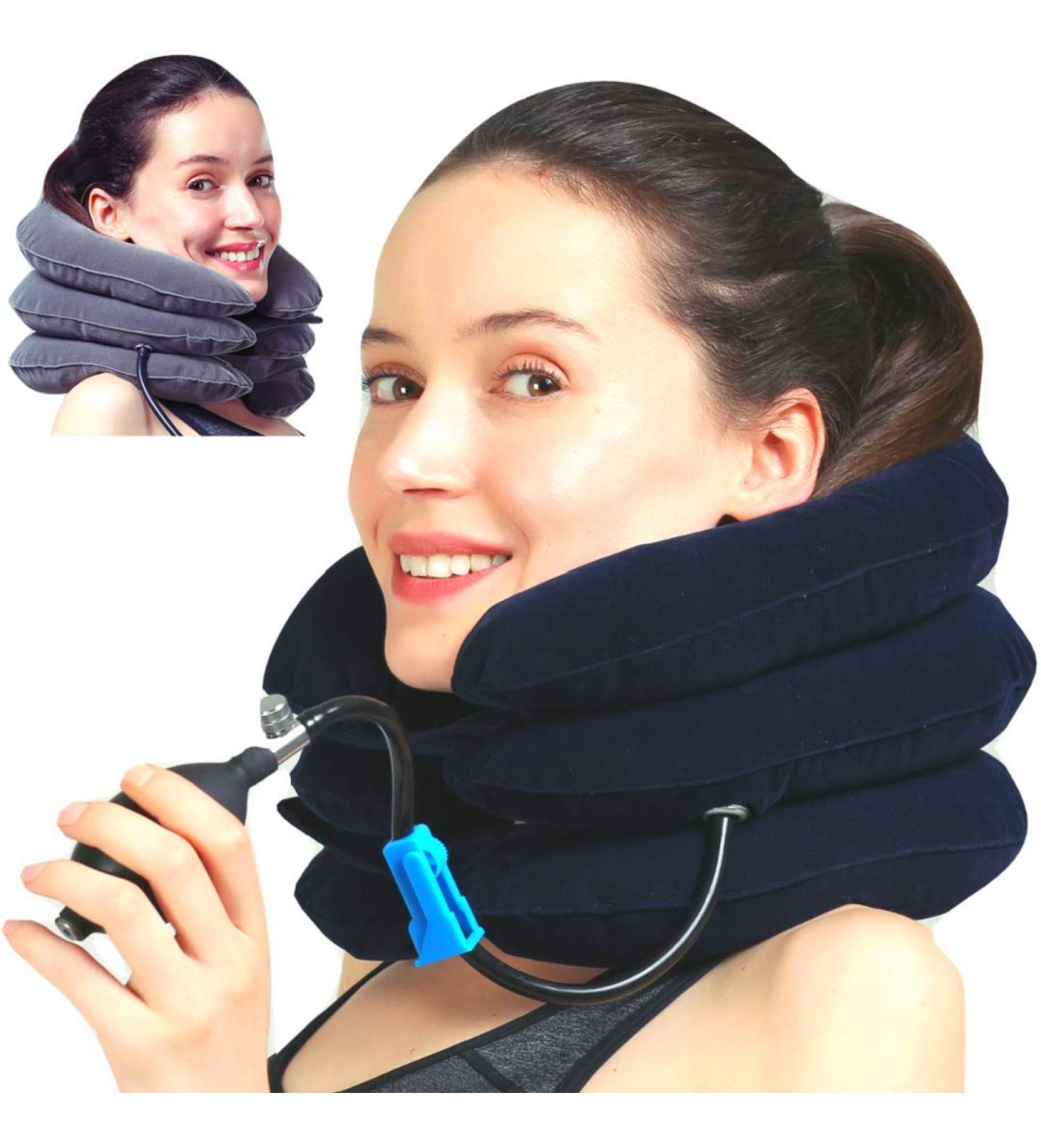 Medized Inflatable Cervical Neck Traction Device - Adjustable Blue for Spinal Alignment & Neck Relief - Shop Internationally - Buy Online on GoSupps.com