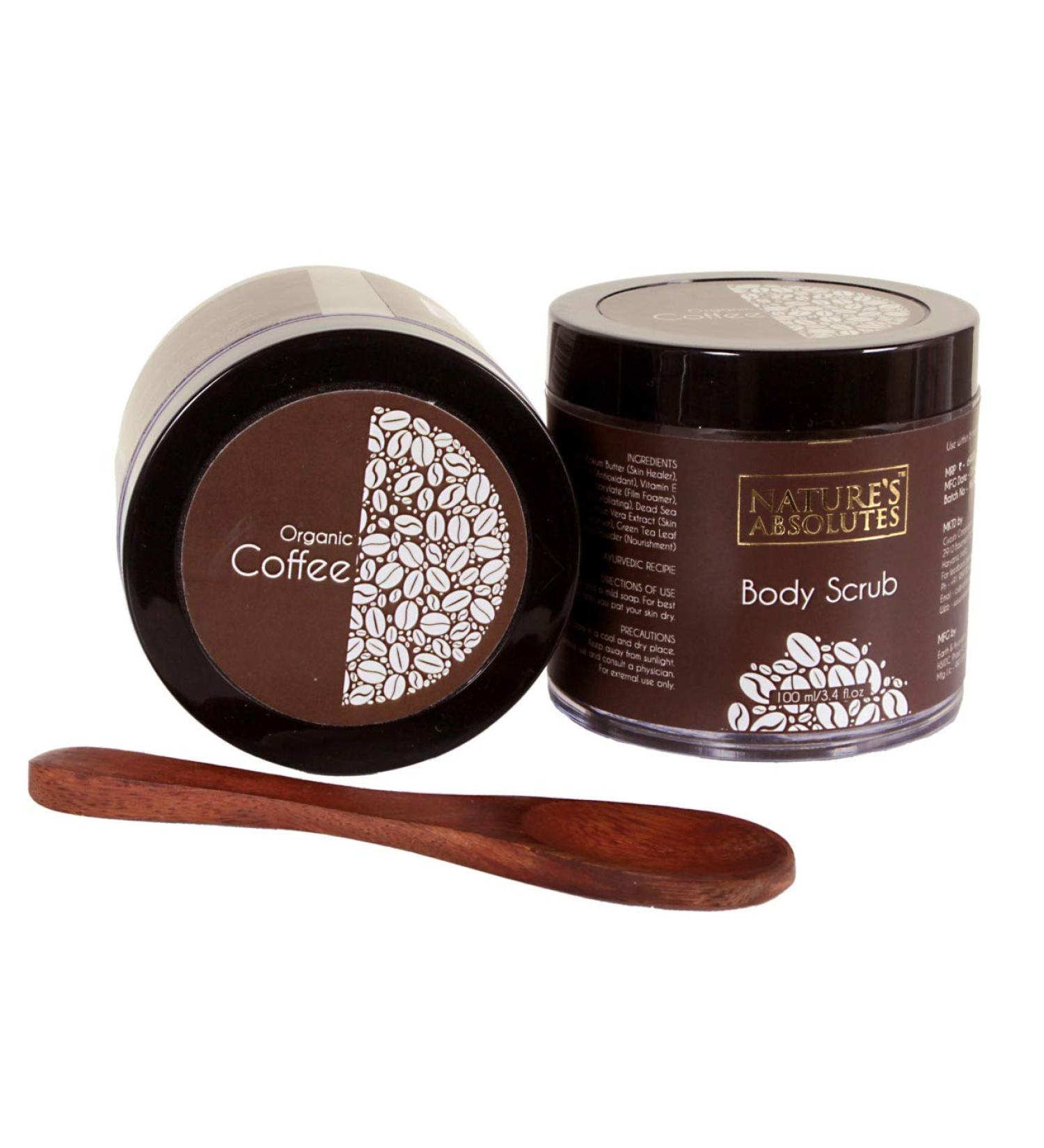 Nature's Absolutes Organic Coffee Scrub | Natural & Cruelty-Free Exfoliating Body Scrub | Vegan Hydrating Skin Care for Healthy Skin (3.3 oz) - International Shipping Available - Buy Online on GoSupps.com