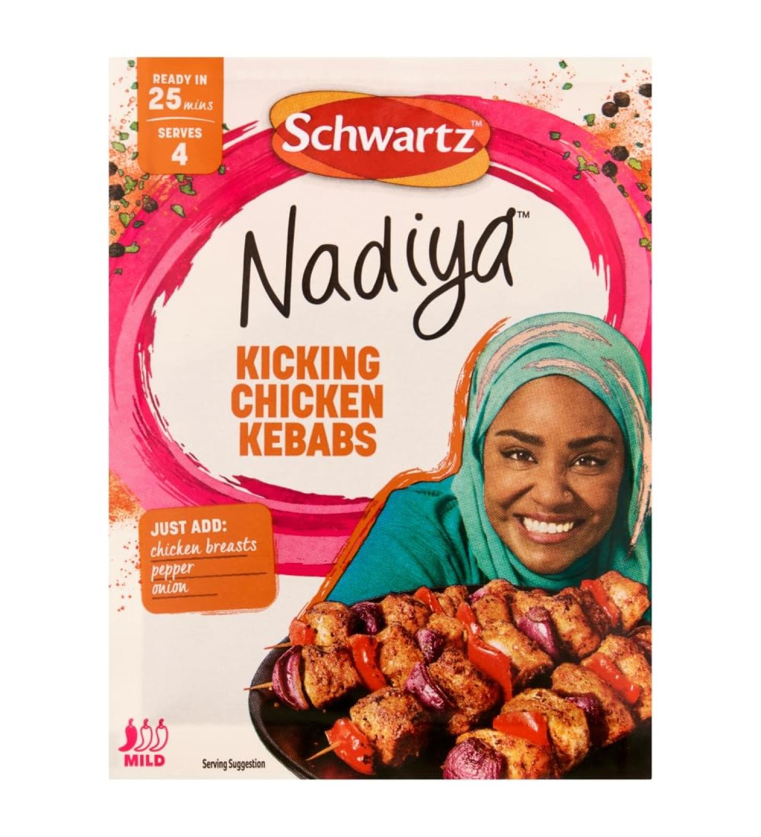 Schwartz x Nadiya Kicking Chicken Kebabs Recipe Mix 25g - Buy Online on GoSupps.com