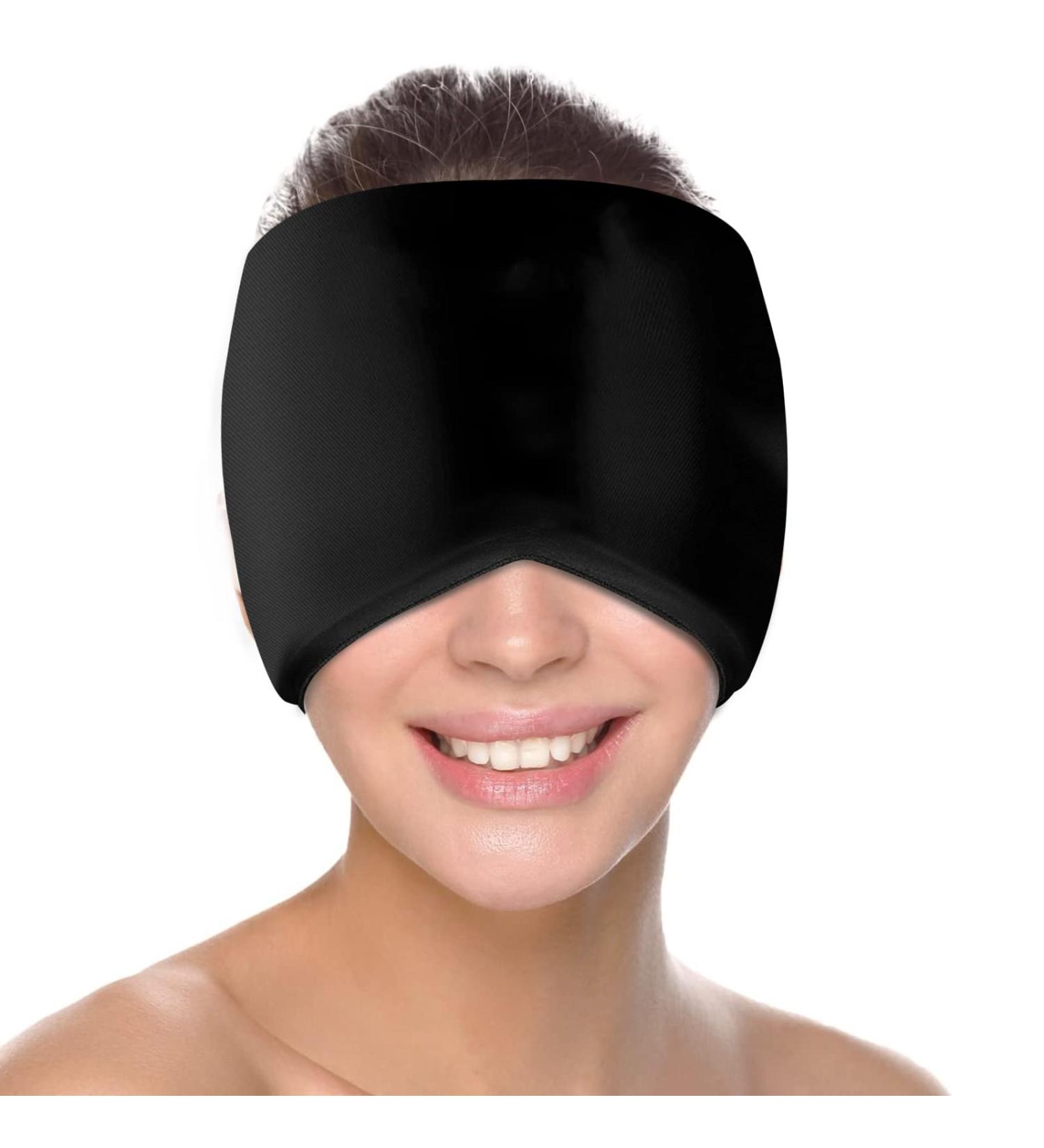 Necmuaih Gel Ice Migraine Cap - Cold Therapy Headache Relief Hat for Puffy Eyes & Sinus - Black - Buy Online on GoSupps.com