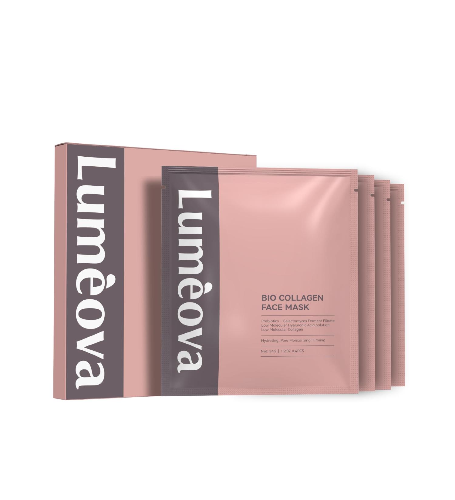 4 Masques Collag ne Visage Korean Masque Hydrogel Seconde Peau Hydratation 4h Anti-Rides clat Hydratation Intense Collag ne Marin & Acide Hyaluronique | Pack de 4 x 34 g Lum ova Paris - Buy Online on GoSupps.com
