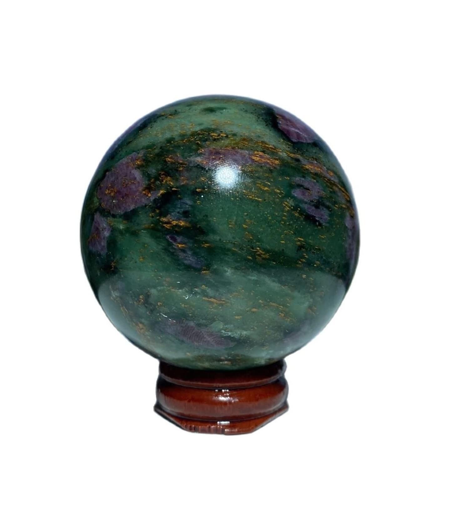 Natural Sphere Natural Gemstones Emeralds and Ruby Symbiotic Crystal Ball Hand Polished Spheres Quartz Decoration Gift 1pc (Color : 320-340g) - Buy Online on GoSupps.com