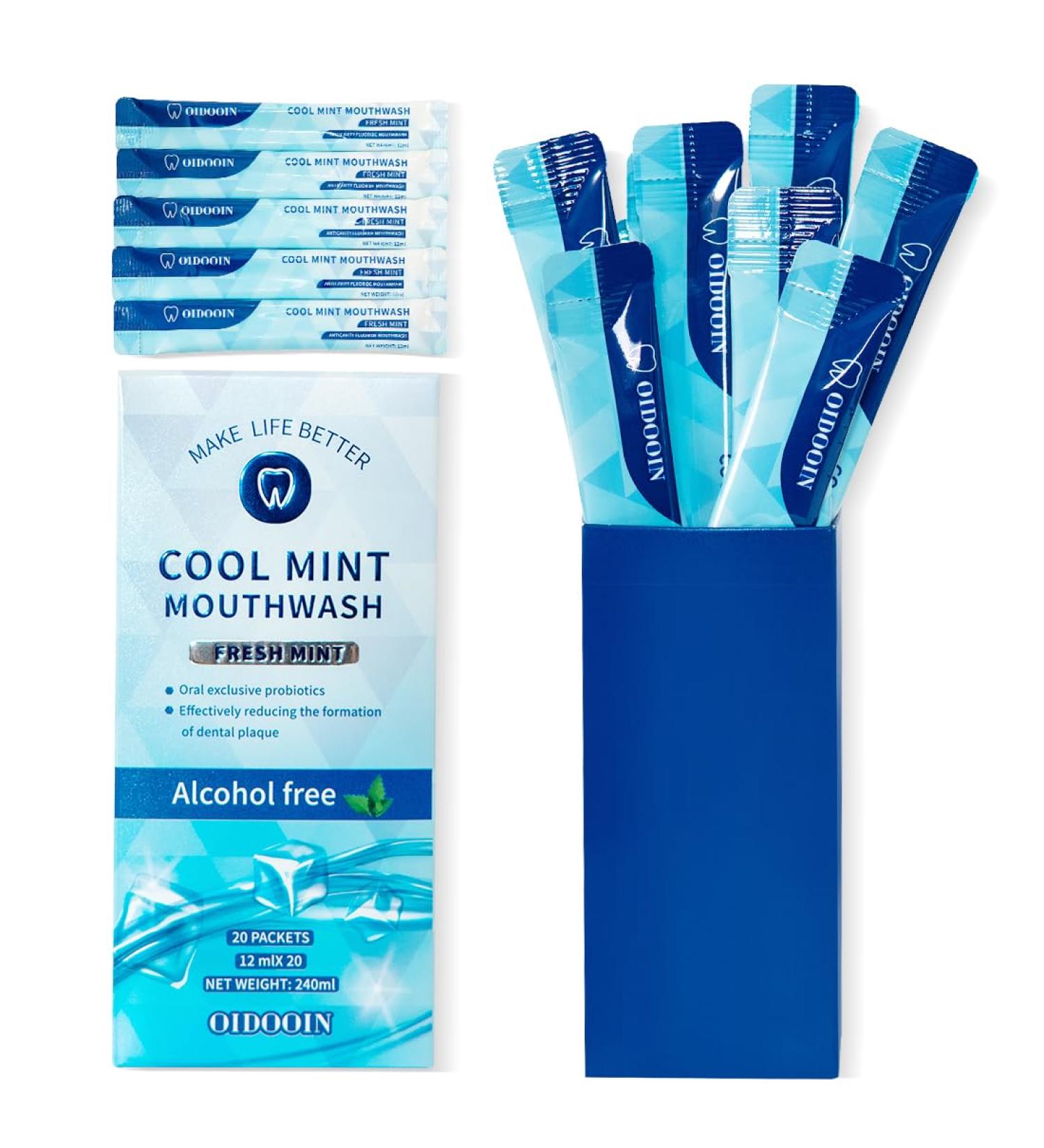 Strong Mint Alcohol-Free Mouthwash - TSA Approved Travel Size Bulk for Adults Fluoride-Free Freshens Breath Prevents Cavities (Pack of 20 - Buy Online on GoSupps.com