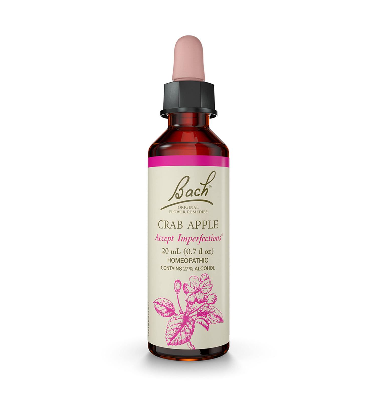Bach Original Flower Remedies Crab Apple 20mL: Natural Homeopathic Essence for Holistic Wellness, Stress Relief, and Accepting Imperfections - Vegan - Buy Online on GoSupps.com