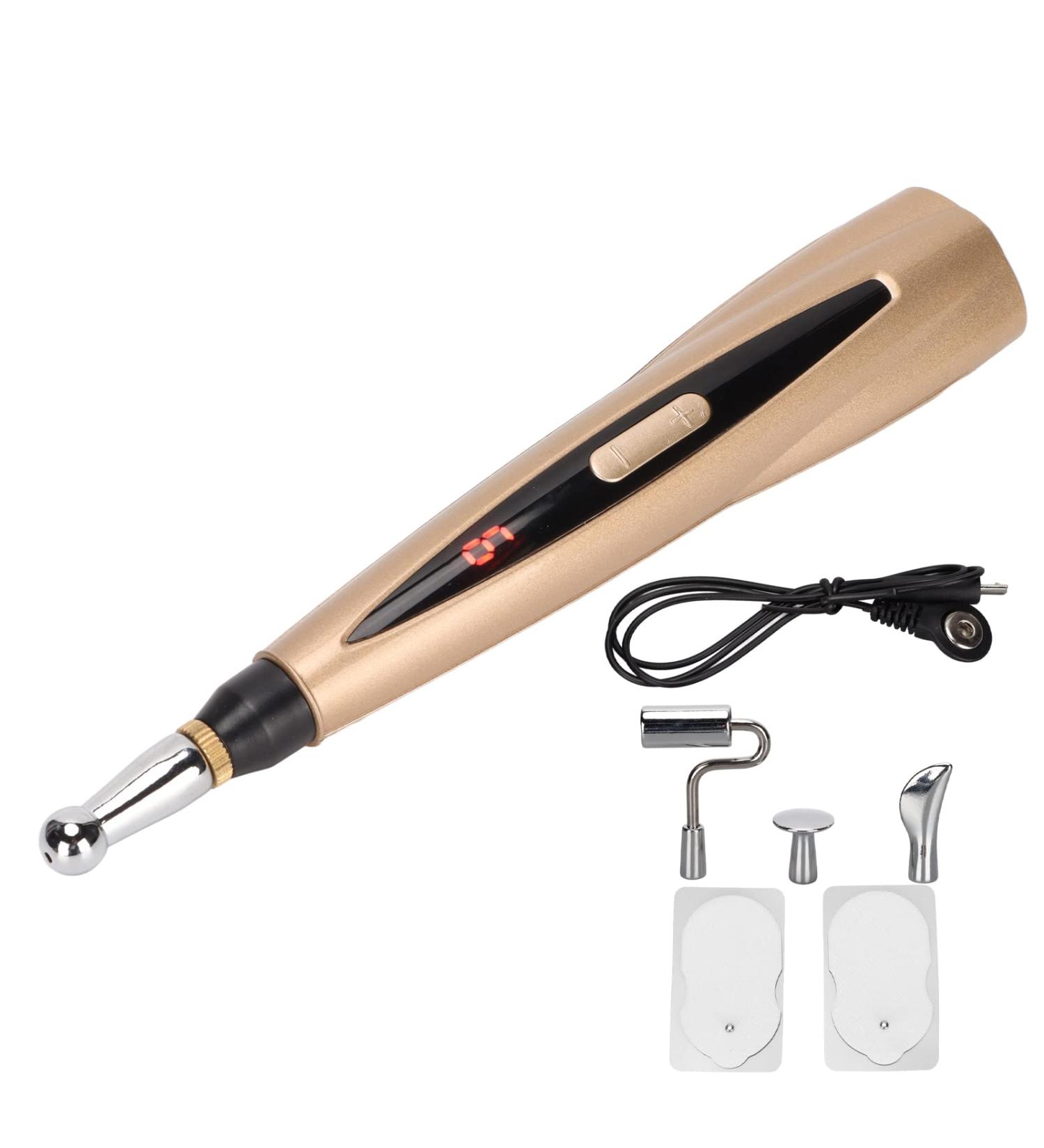 Electronic Acupuncture Massage Pencil - Meridian Energy Device for Tiredness Relief & Improved Blood Circulation | 9 Strengths 4 Massage Bases - Buy Online on GoSupps.com