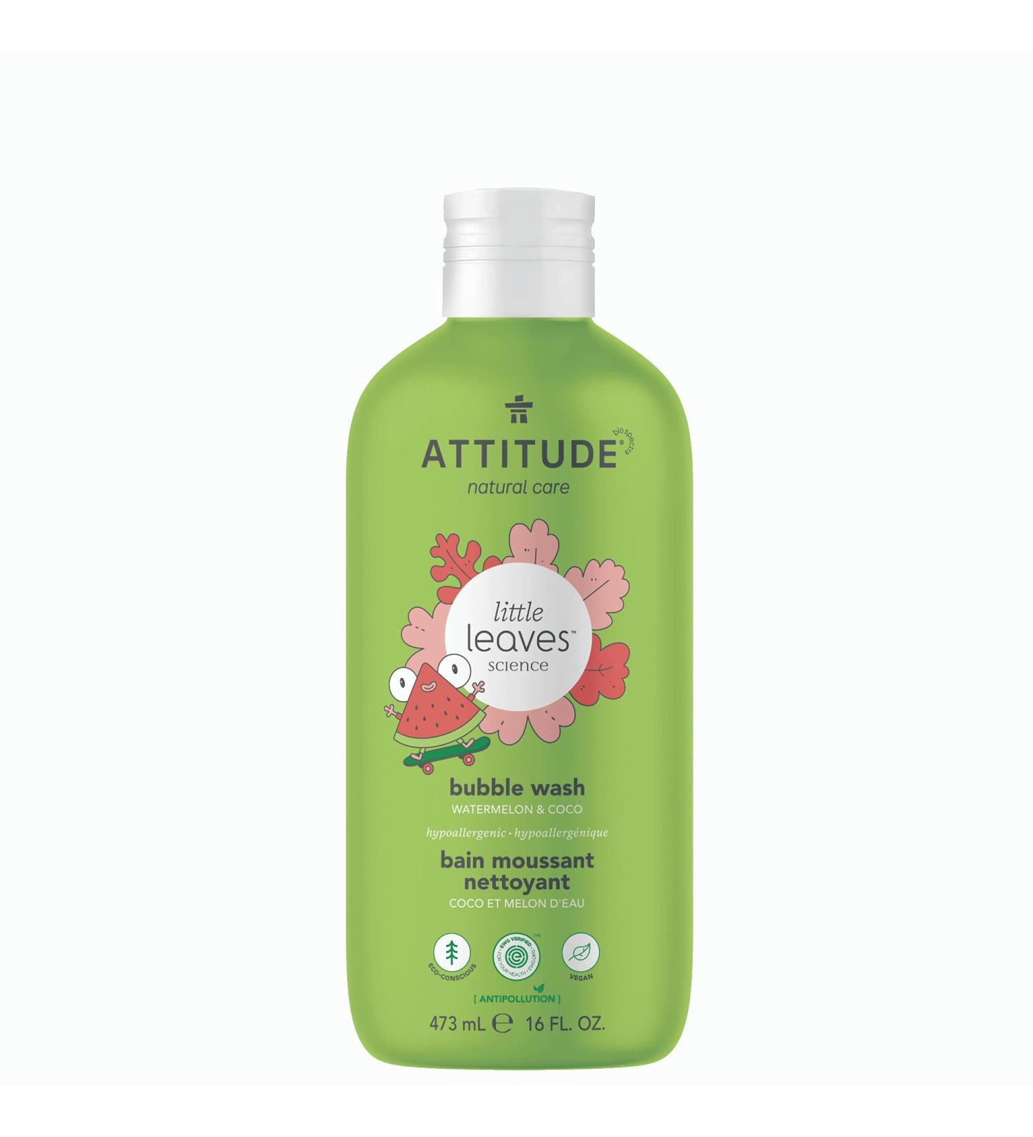 ATTITUDE Little Leaves Bubble Wash - Watermelon & Coco - 16 fl oz | Gentle Cleansing for Kids - Buy Online on GoSupps.com