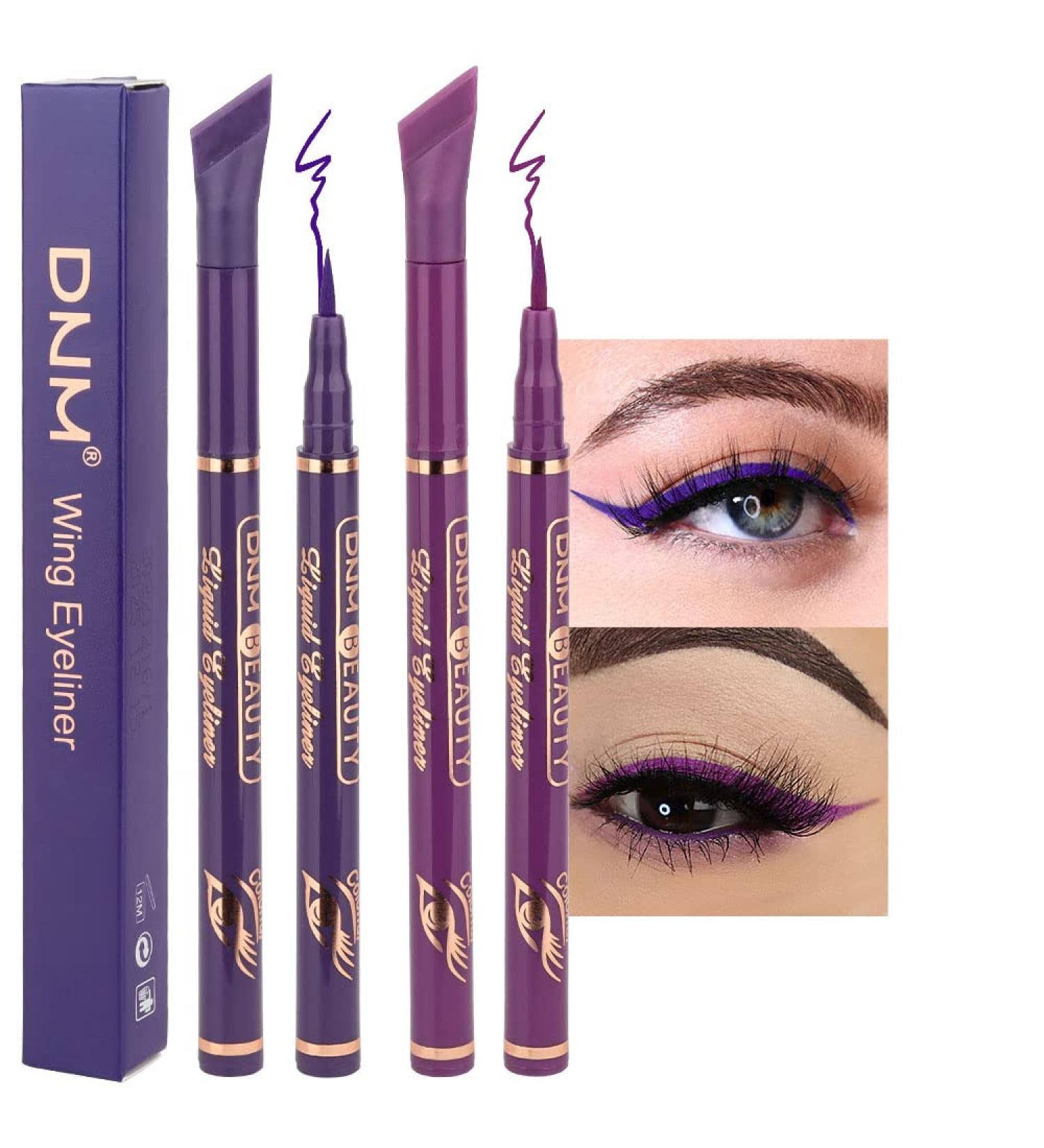 Kaely 2Pcs Purple & Light Purple Liquid Wing Eyeliner Stamp Eye Pencil Set - Waterproof Colorful Eye Liners - Stencils Included - 2 Count Pack - Buy Online on GoSupps.com