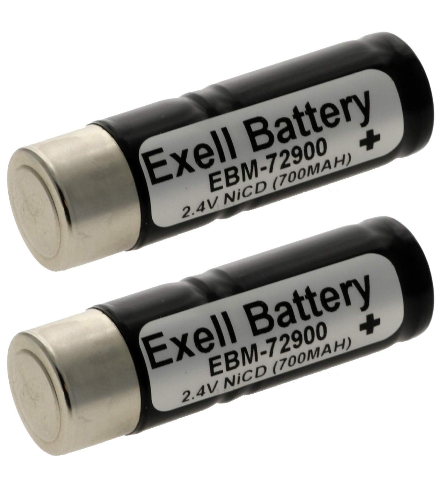 Exell Battery EBM-72900 (2-Pack) | 2.4V 700mAh Compatible with Microtymp Grason Stadler Schiller Welch Allyn & More - International Shipping Available - Buy Online on GoSupps.com